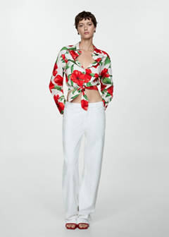 Bow printed shirt — Red 14
