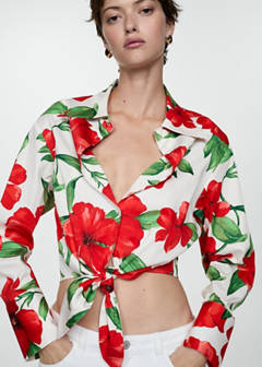 Bow printed shirt — Red 13