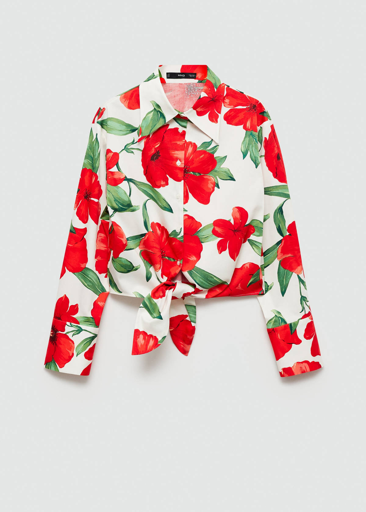 Bow printed shirt — Red