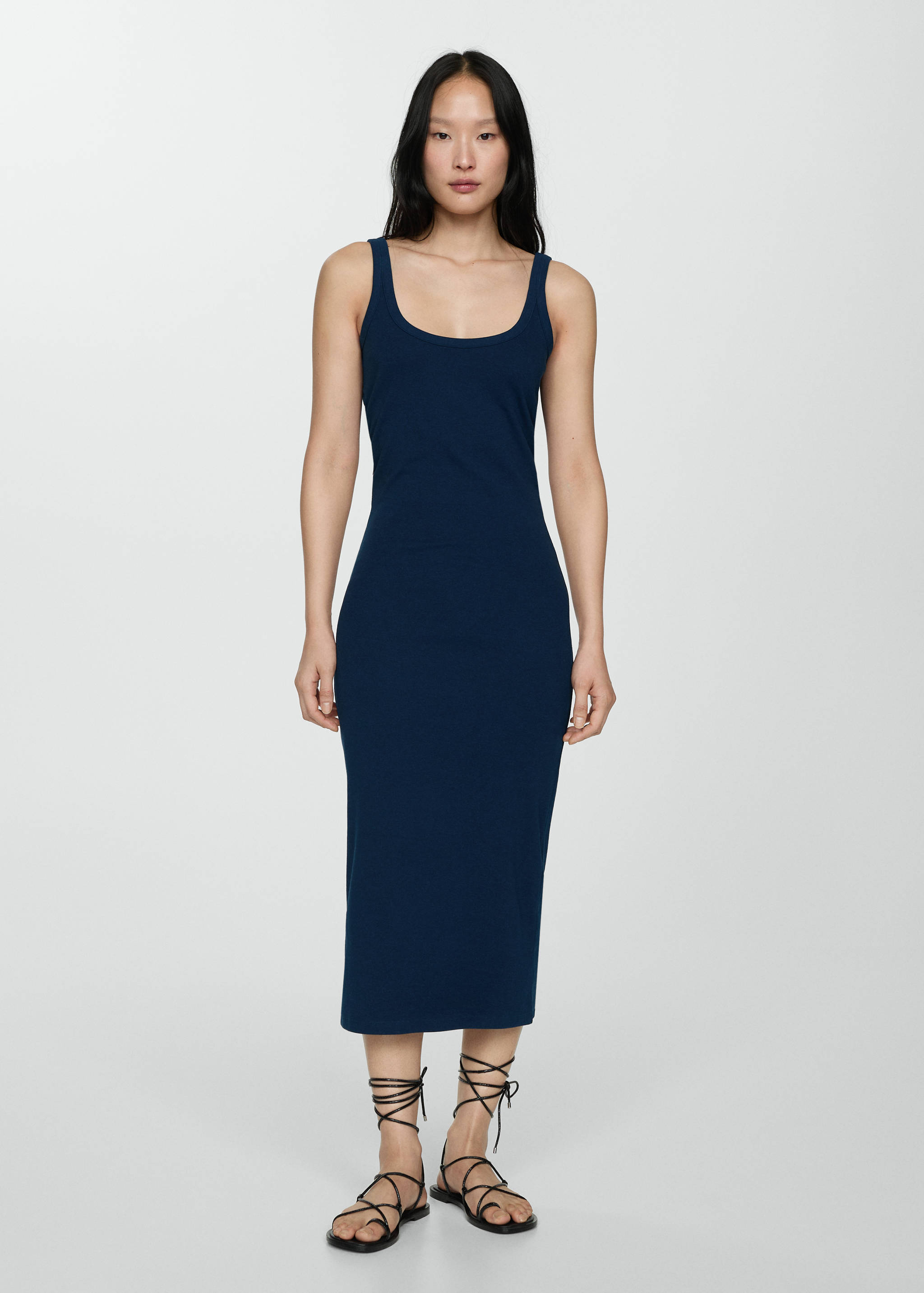 Midi-dress with straps - General plane