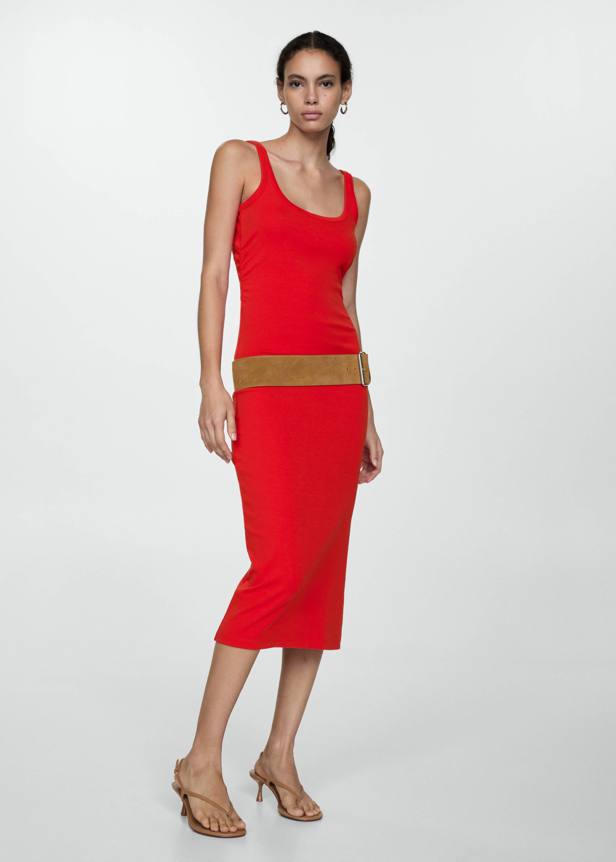Midi-dress with straps - General plane