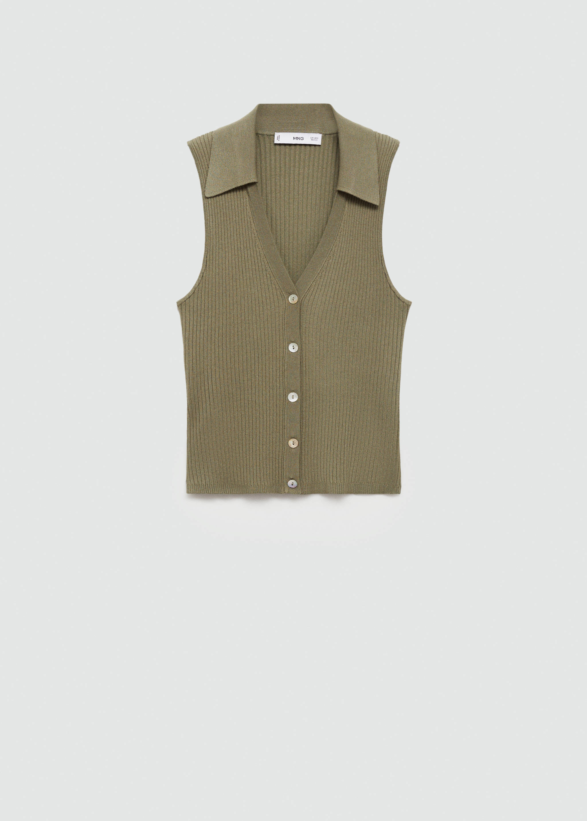 Buttoned knit top - Article without model