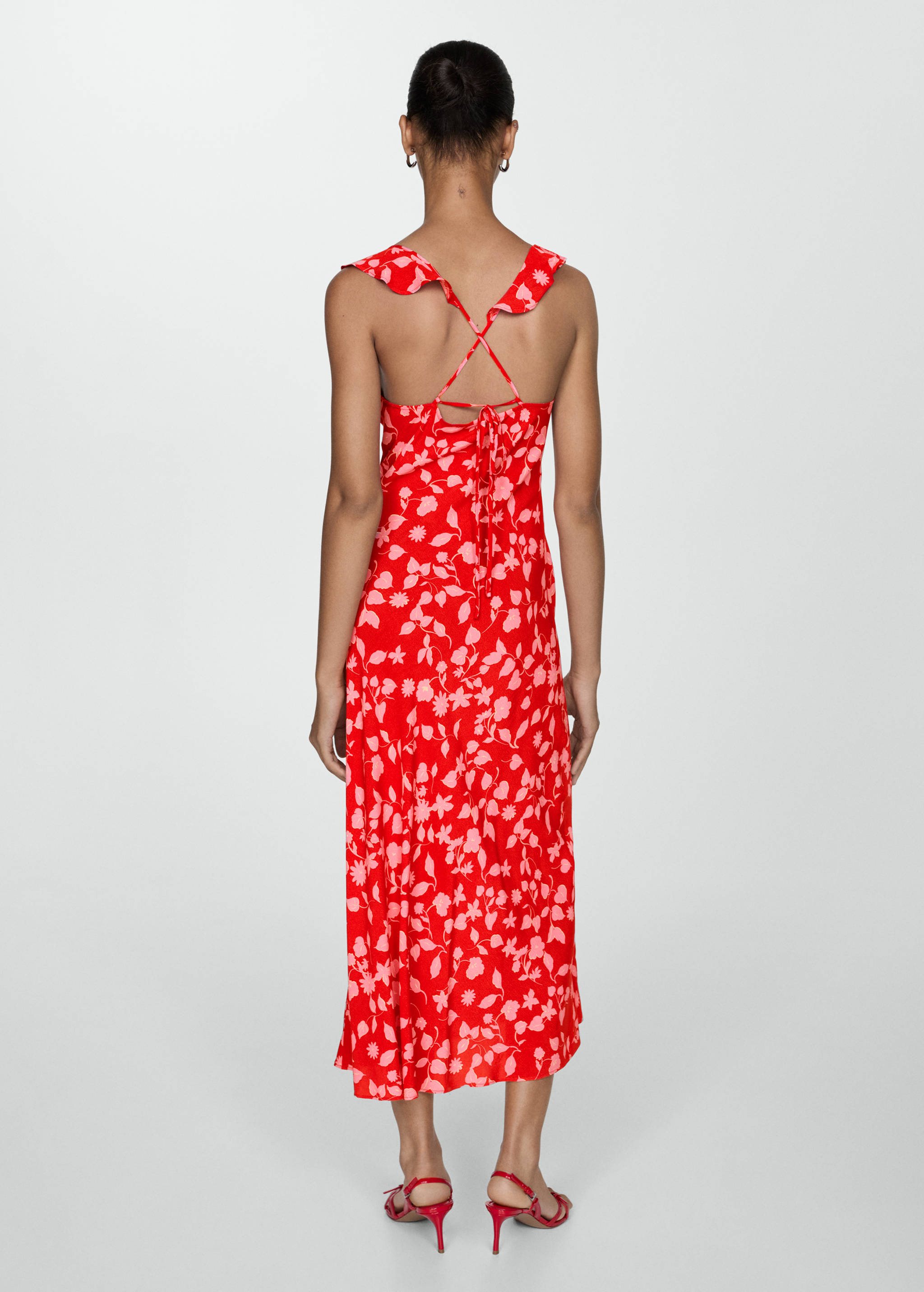 Long printed dress - Reverse of the article