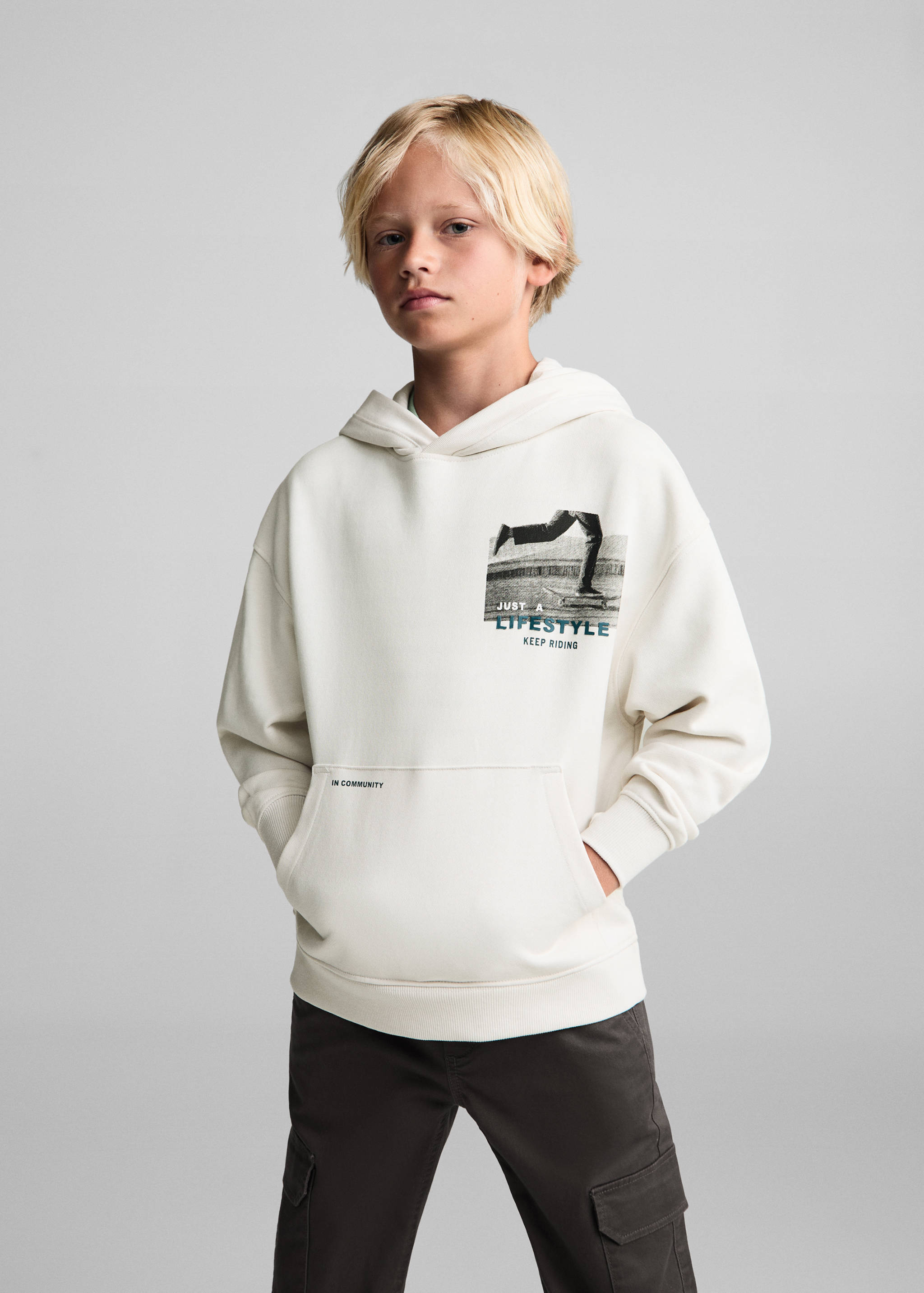Printed cotton sweatshirt - Medium plane
