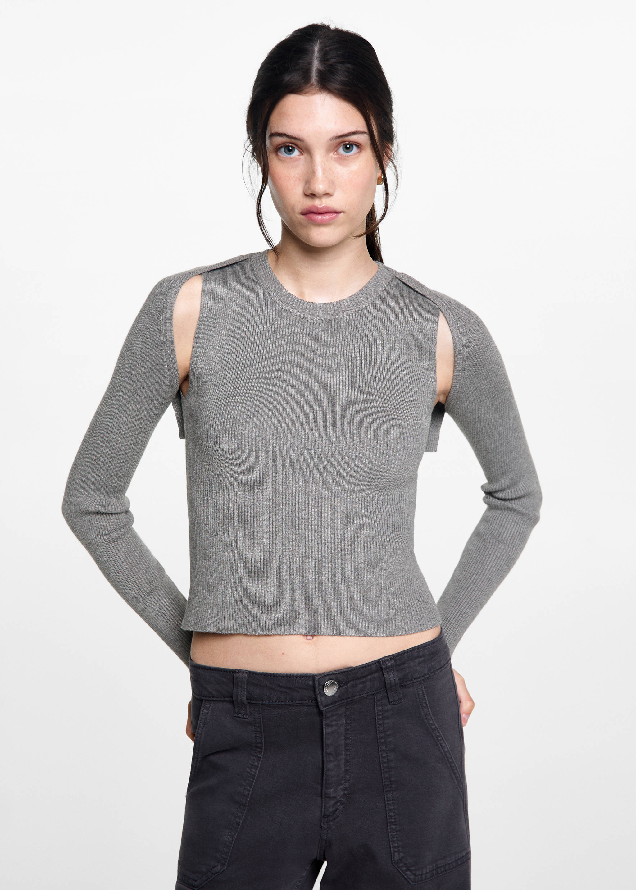 Ribbed sweater with sleeves - Medium plane