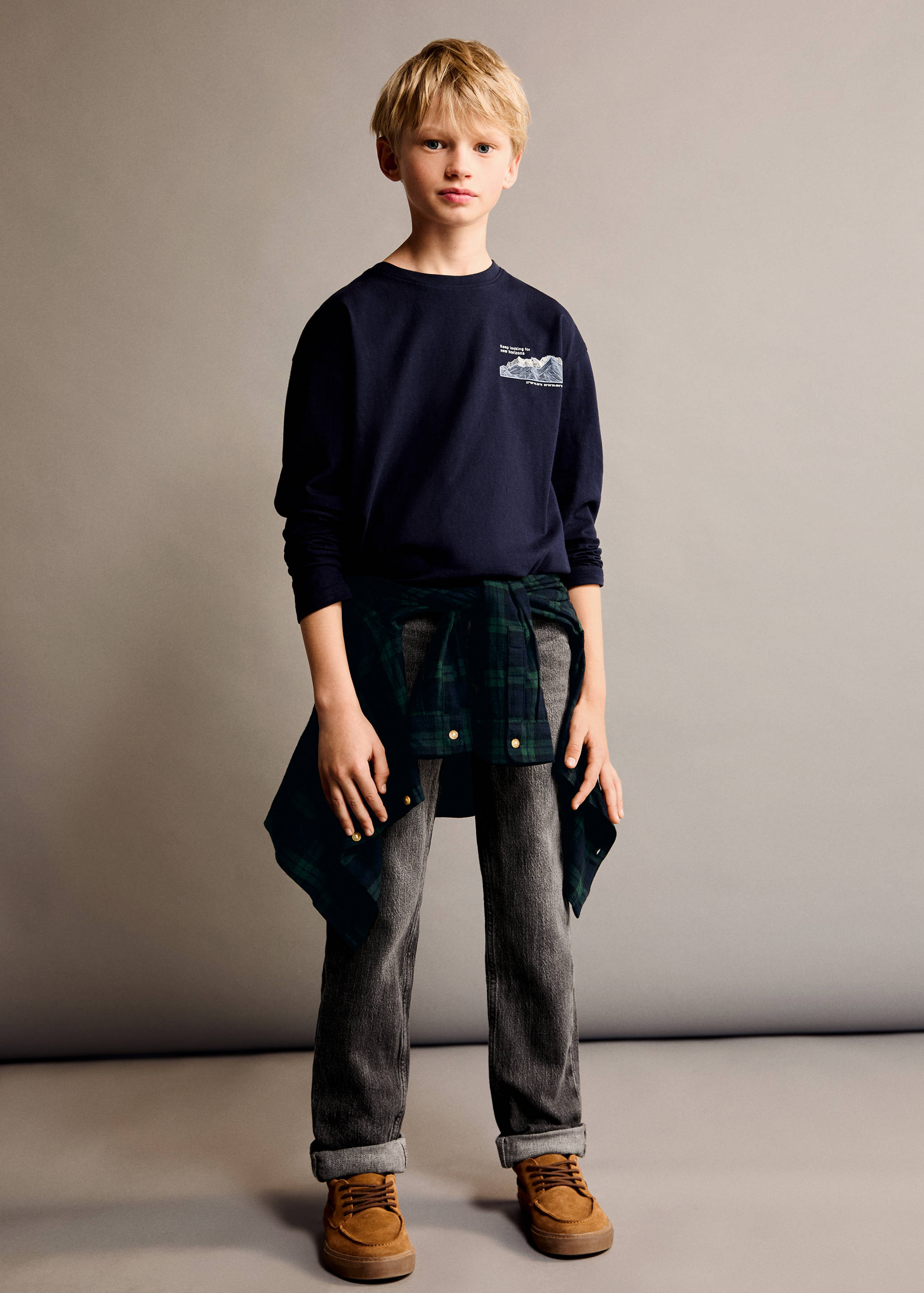 Jean droit bas à revers - Plan général