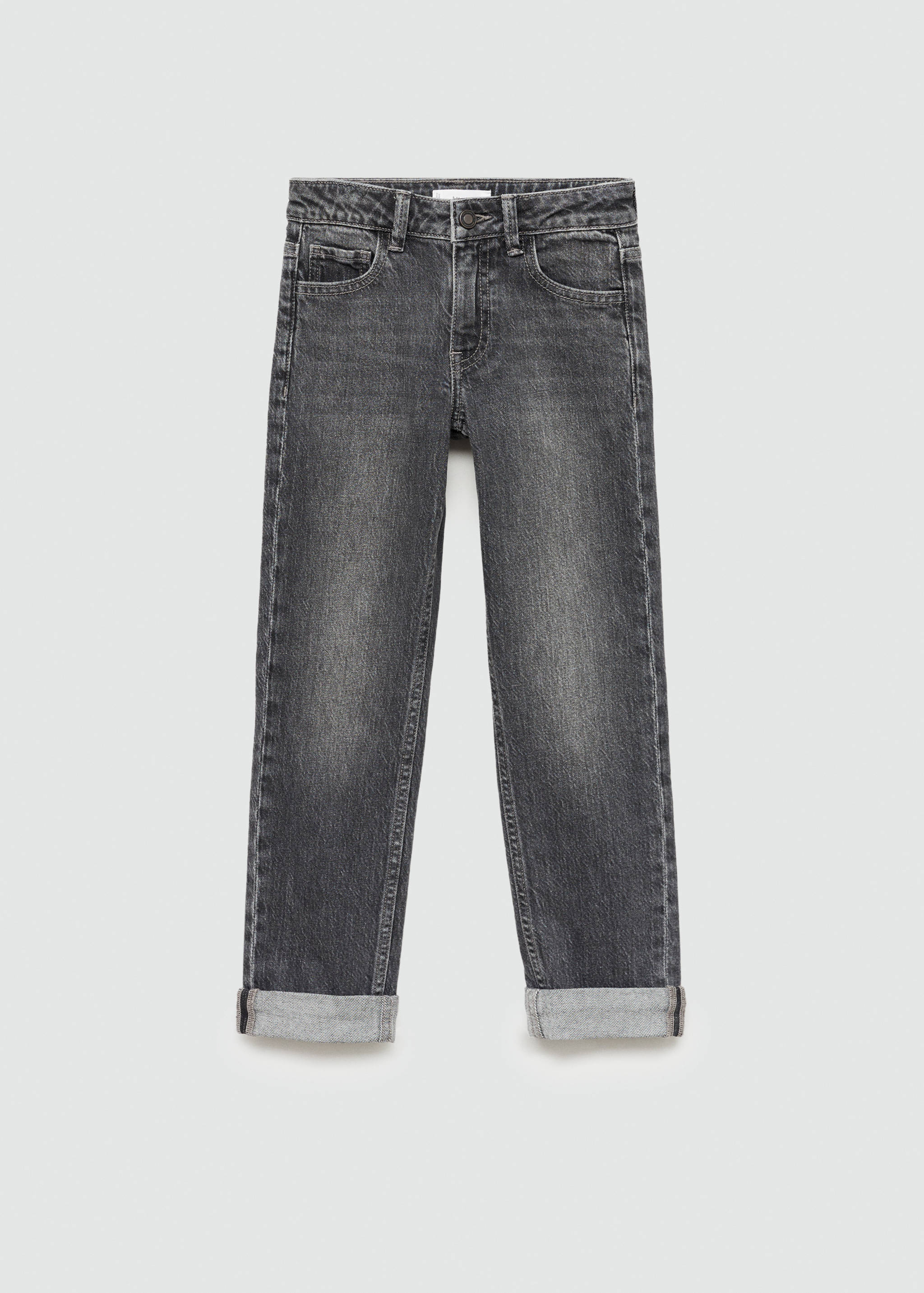 Straight jeans with turn-up - Article without model