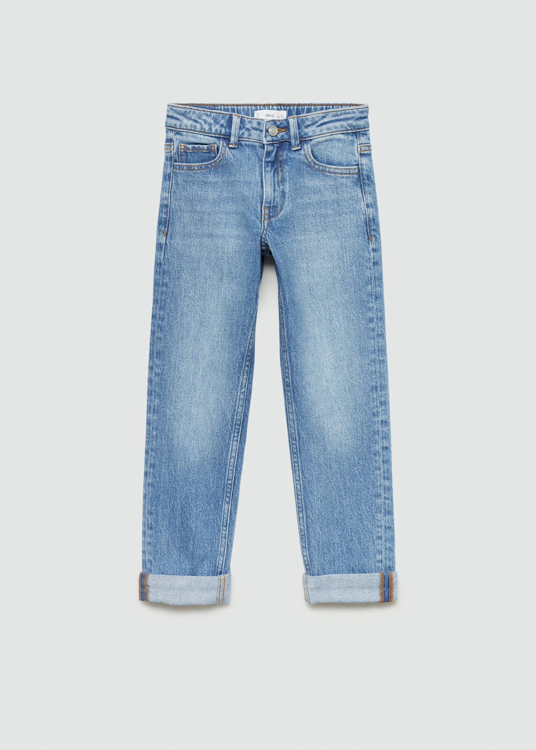 Straight jeans with turn-up - Article without model