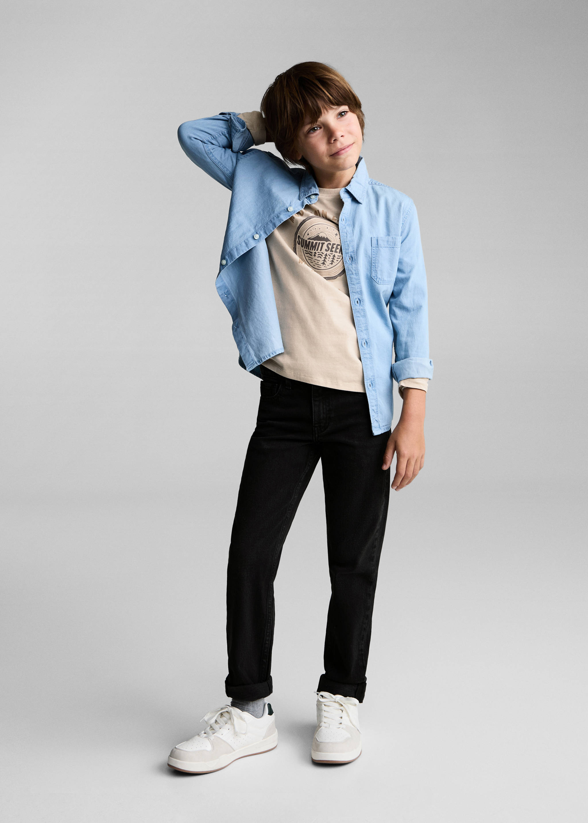 Jean droit bas à revers - Plan général