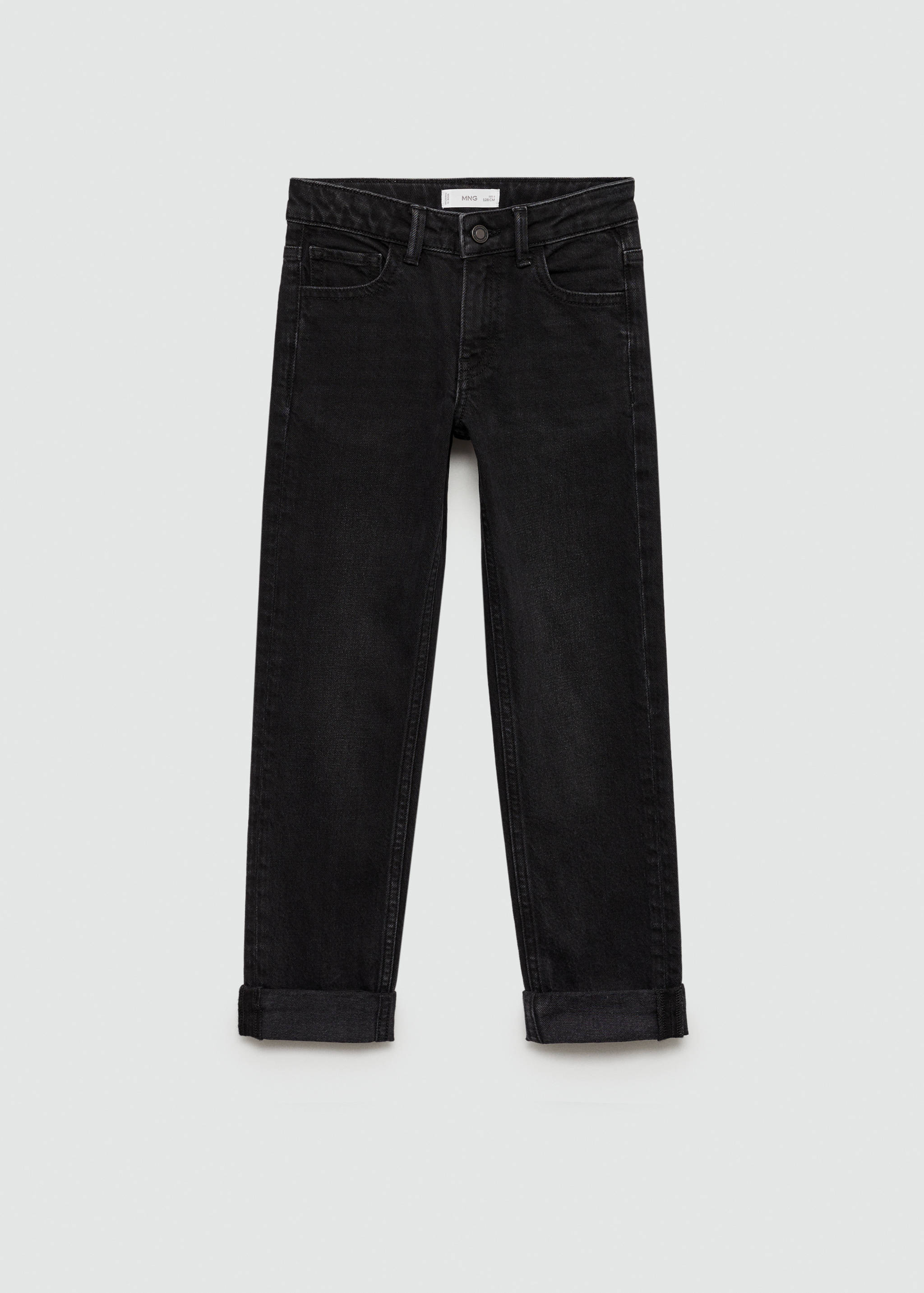 Straight jeans with turn-up - Article without model
