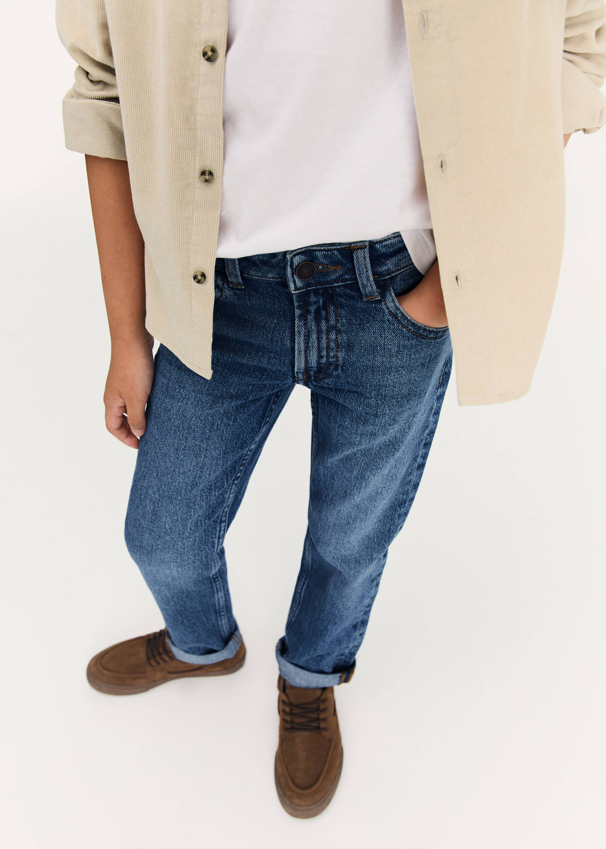 Straight jeans with turn-up - Details of the article 3