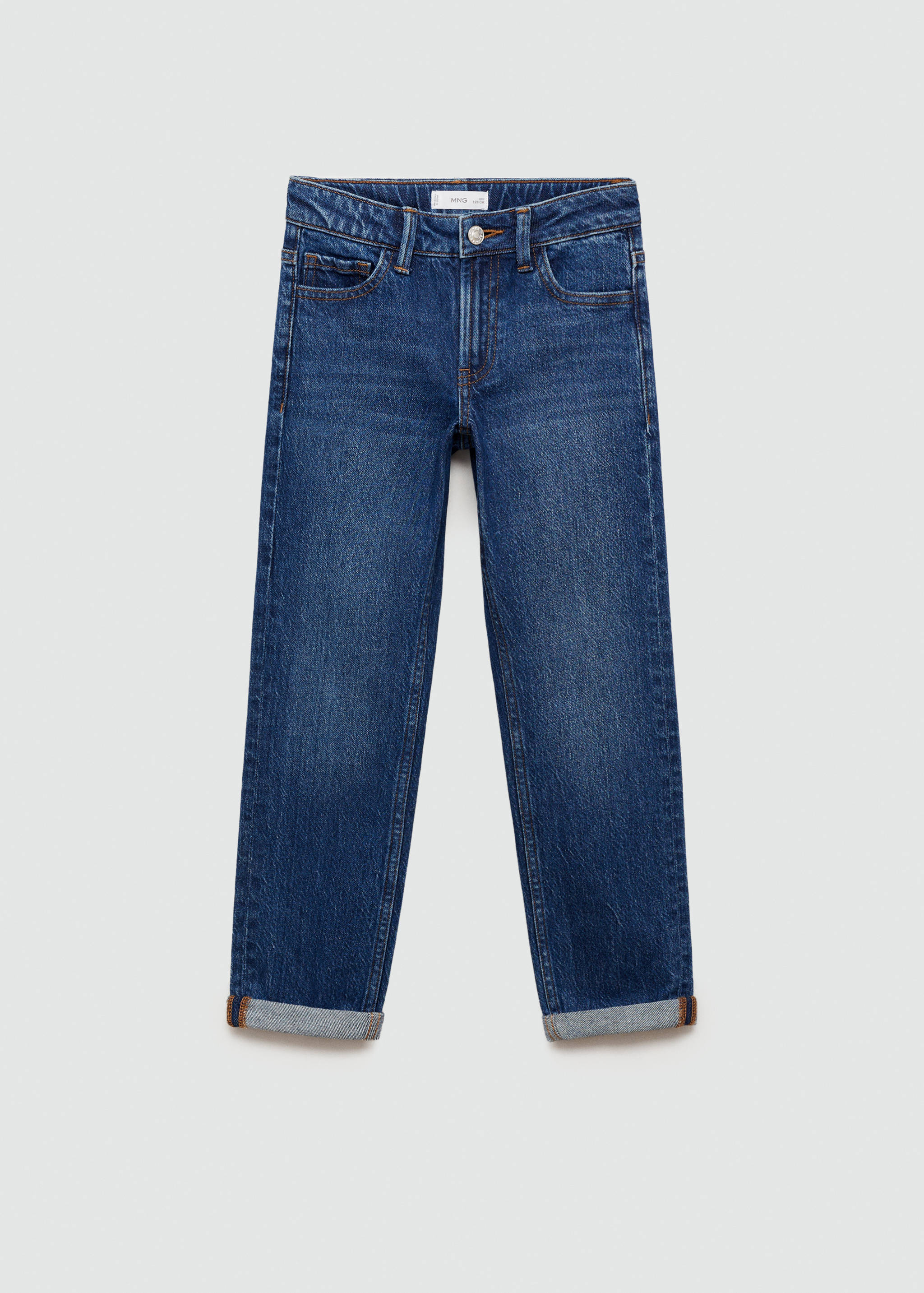 Straight jeans with turn-up - Article without model