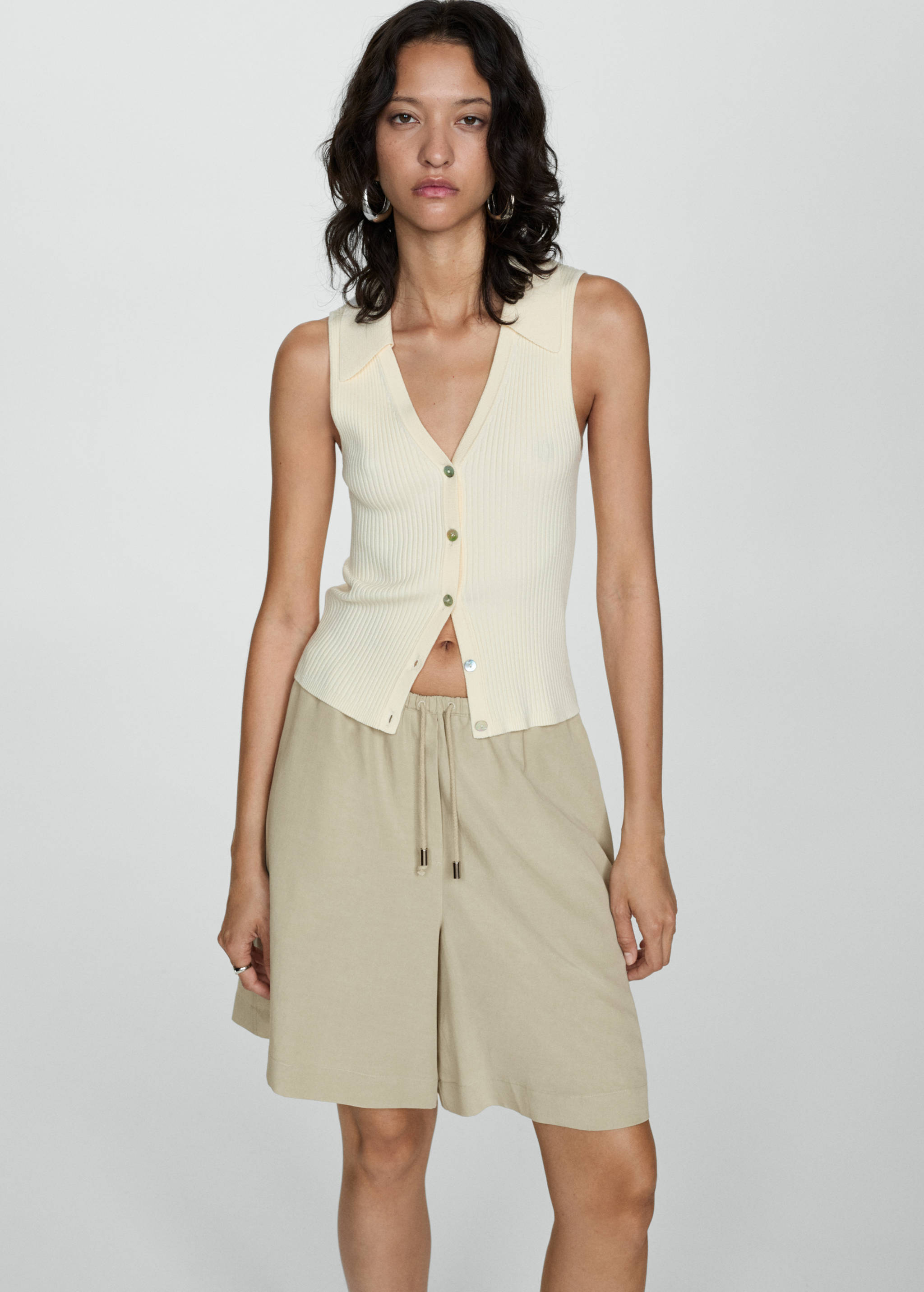 Wide leg lyocell bermuda shorts - Details of the article 2