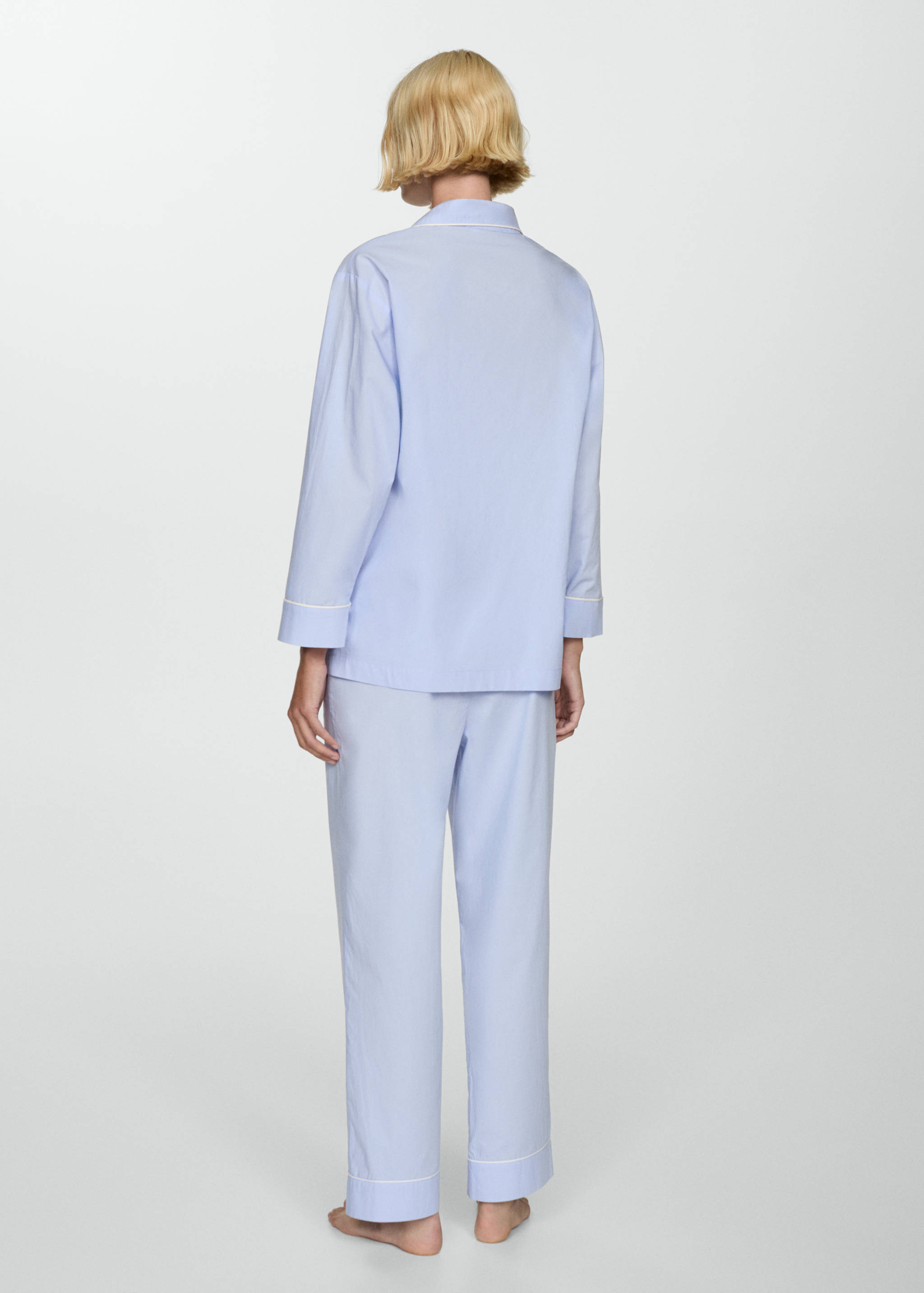 Straight pyjama trousers with bow - Reverse of the article