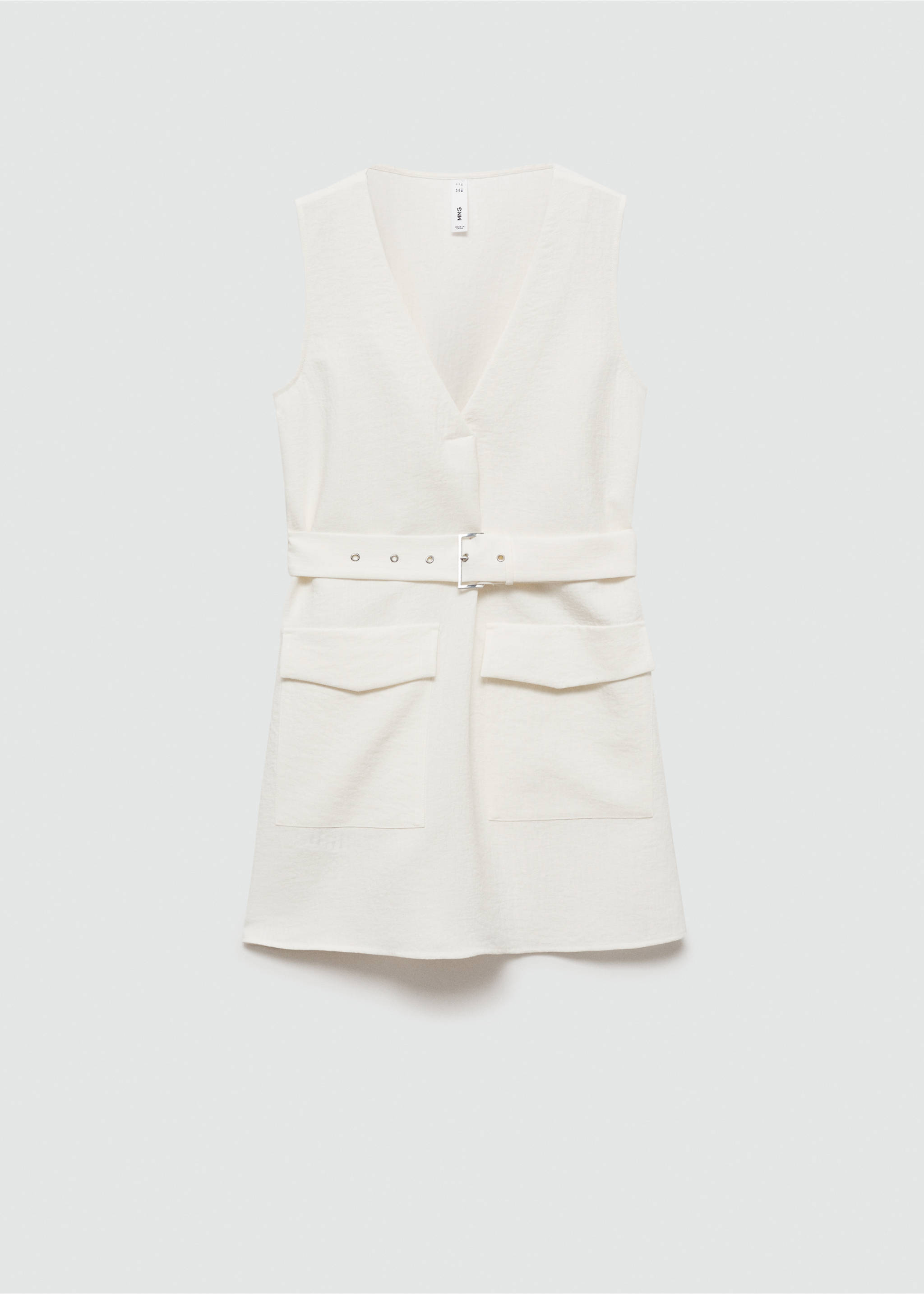 Robe poches ceinture - Article sans modèle, Blanc cassé. Ref: 77023272-00.