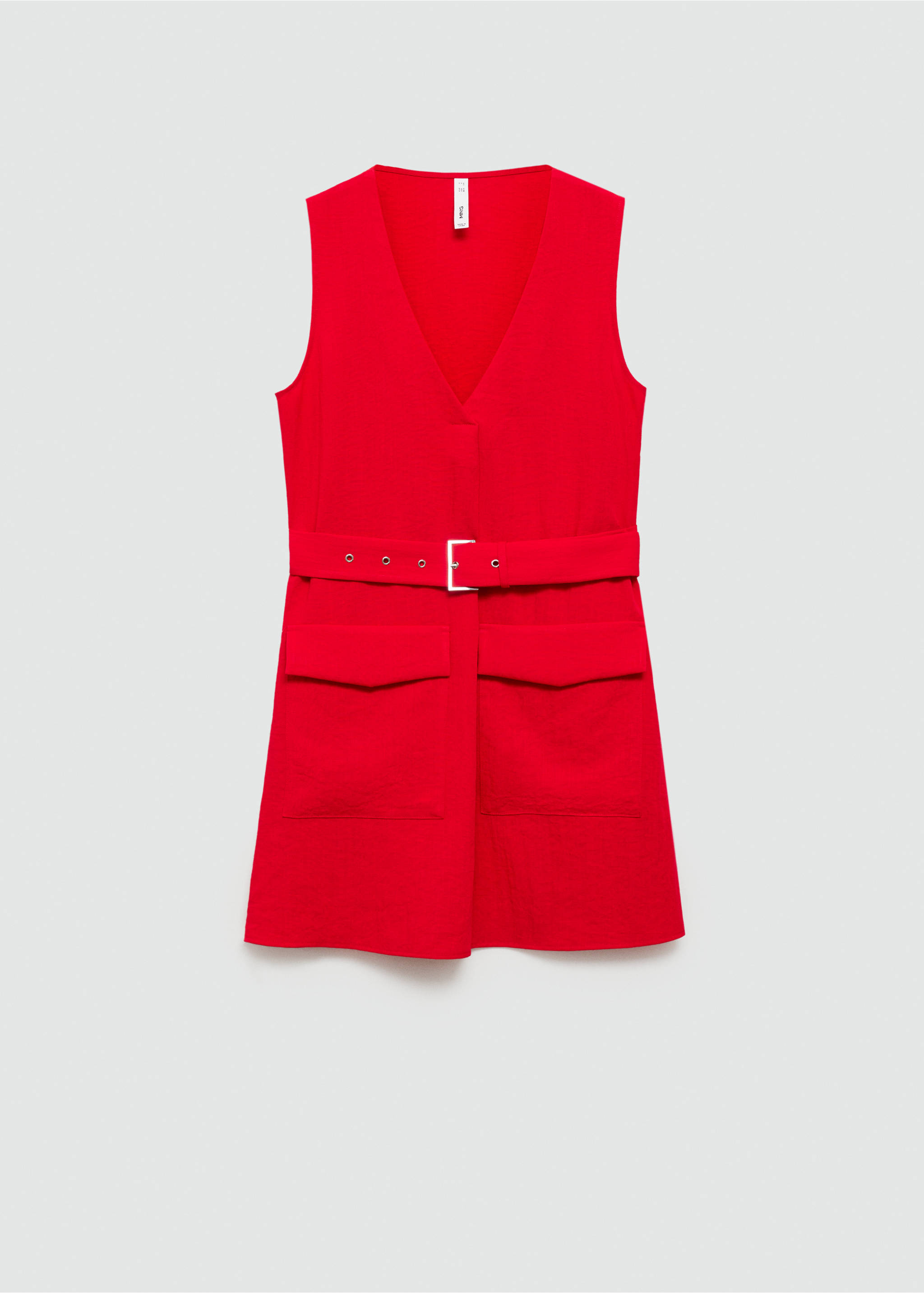 Robe poches ceinture - Article sans modèle, Rouge. Ref: 77023272-00.