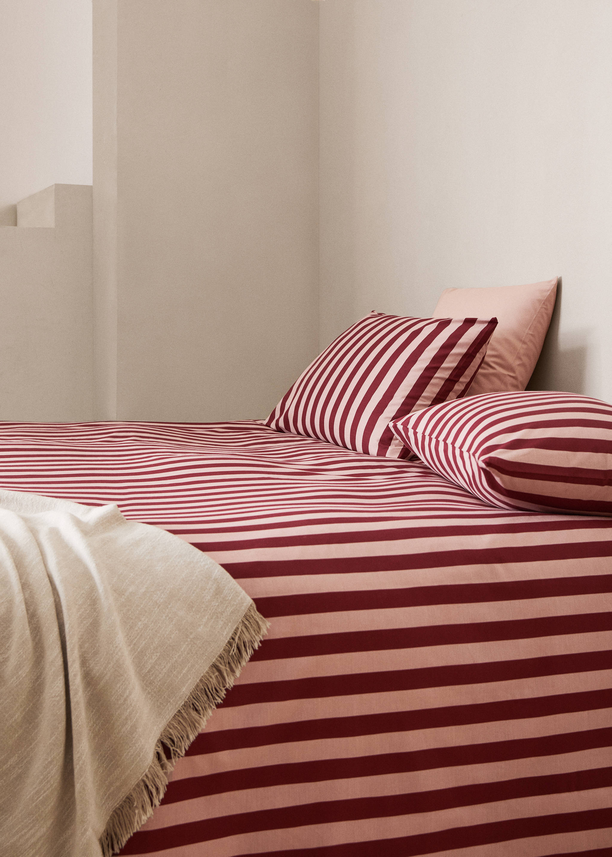 Percale cotton Kodak-striped duvet cover for 180cm bed - Details of the article 7