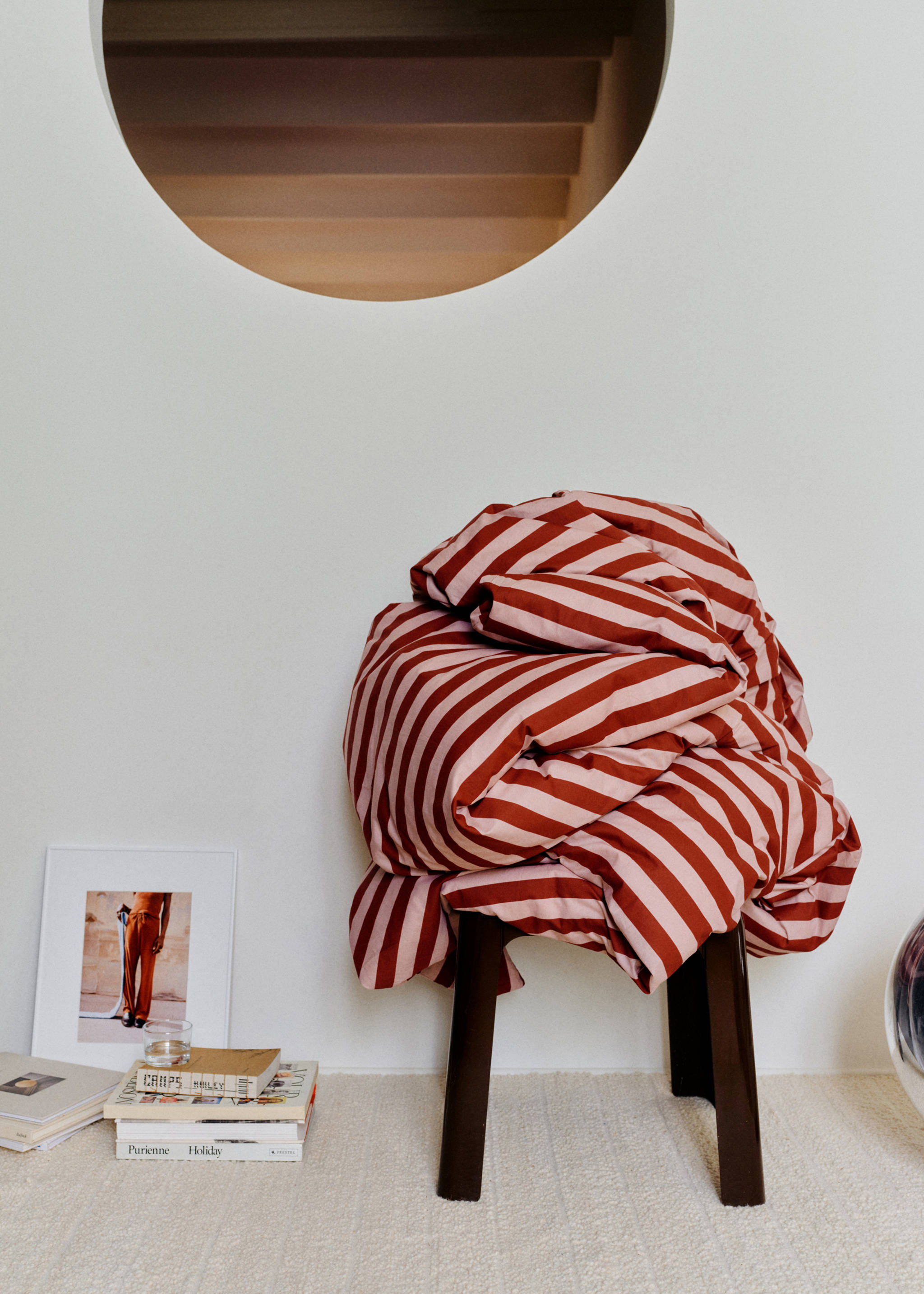 Percale cotton Kodak-striped duvet cover for 180cm bed - Details of the article 6