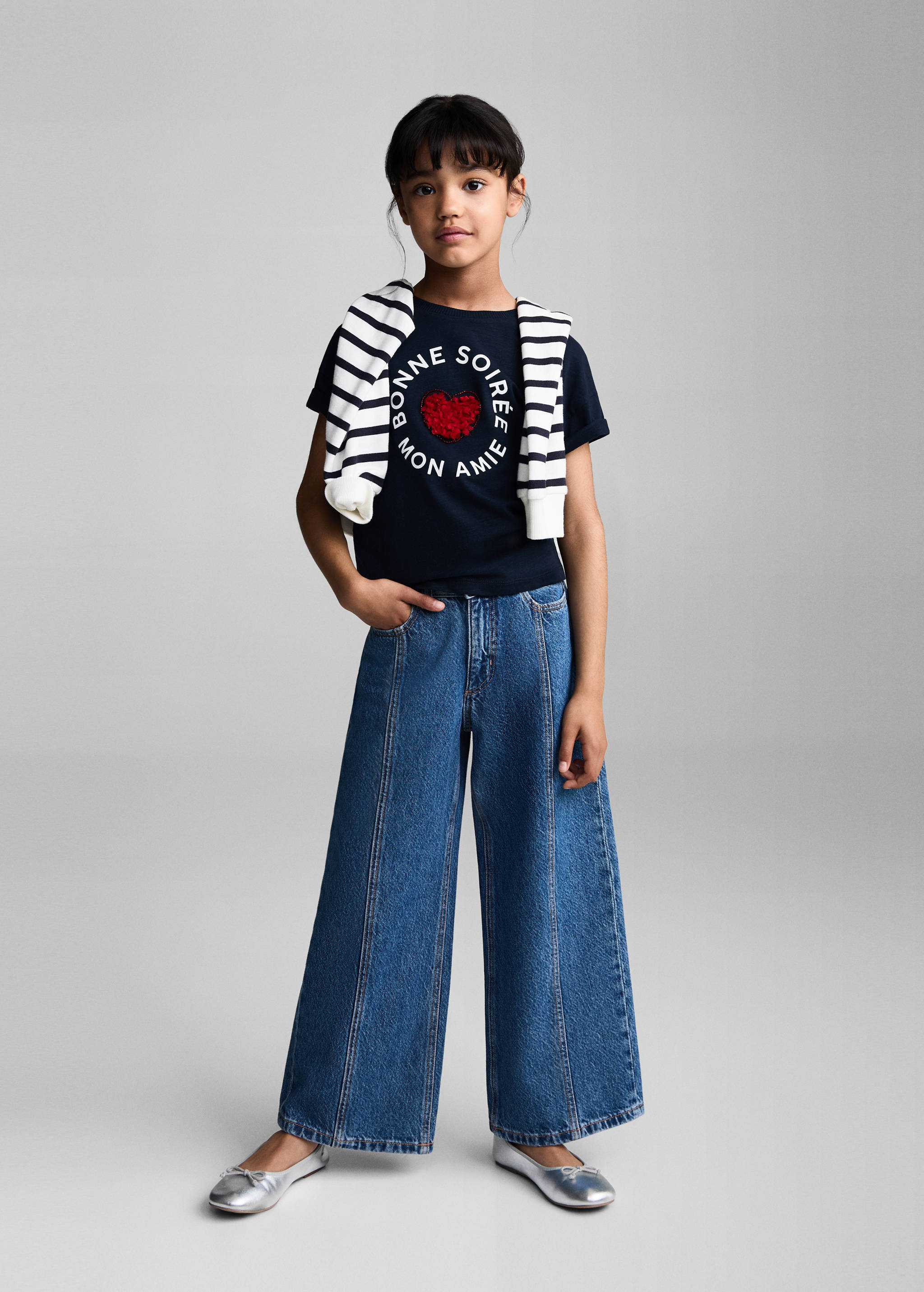 爱心印花T恤 - null