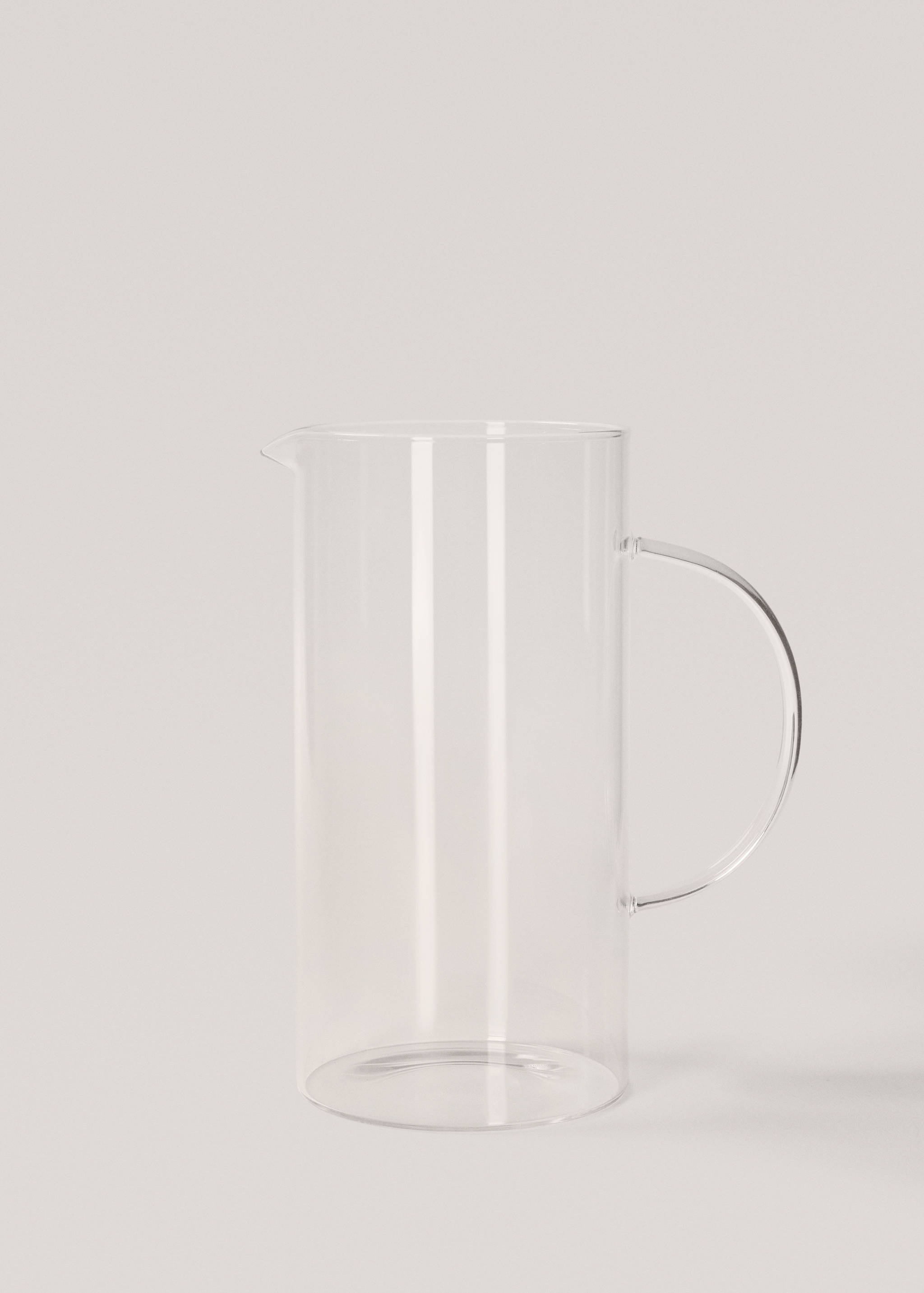 Large borosilicate jug with design and handle - Article without model