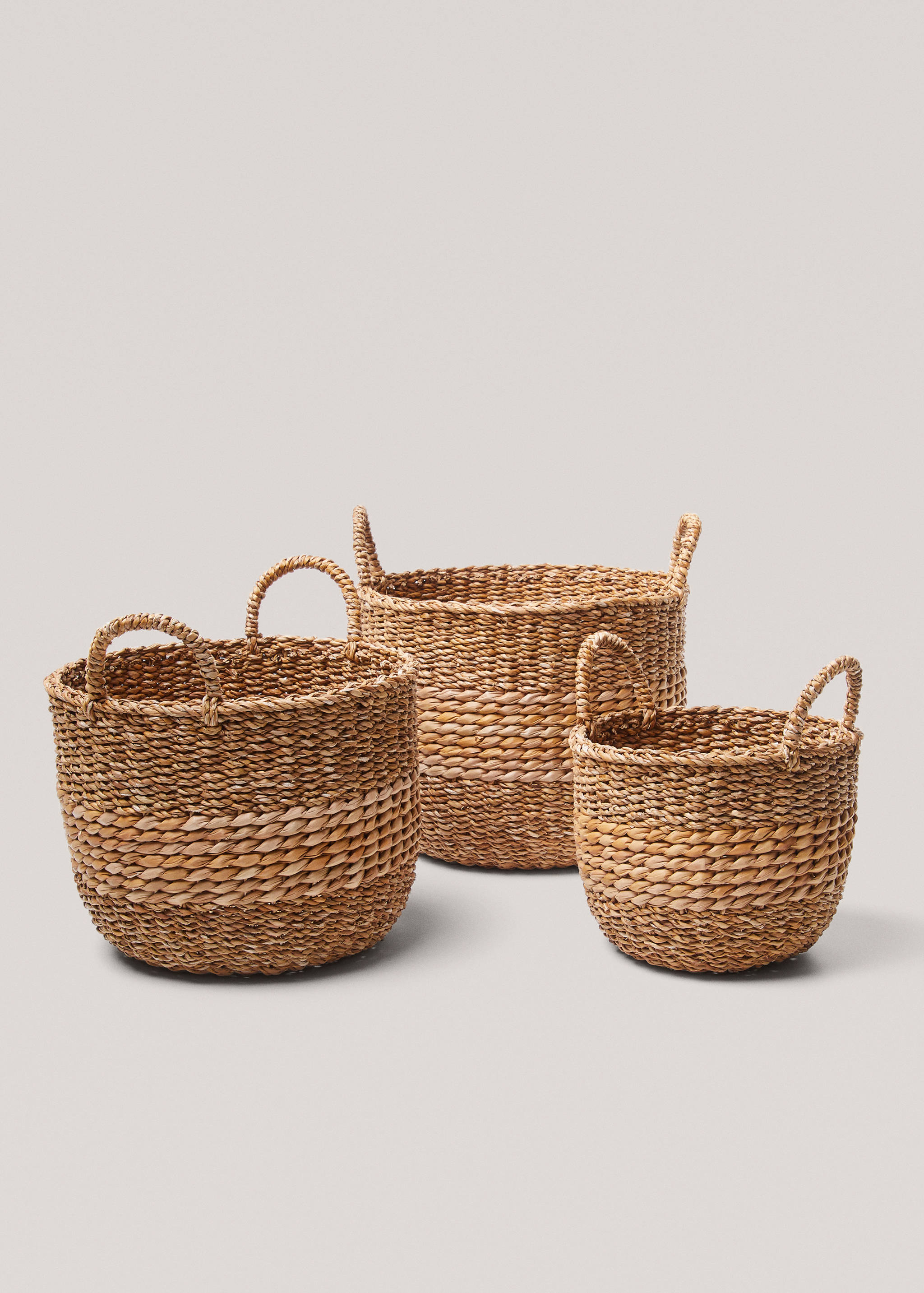 Natural fibers round basket 40x30cm - Details of the article 4