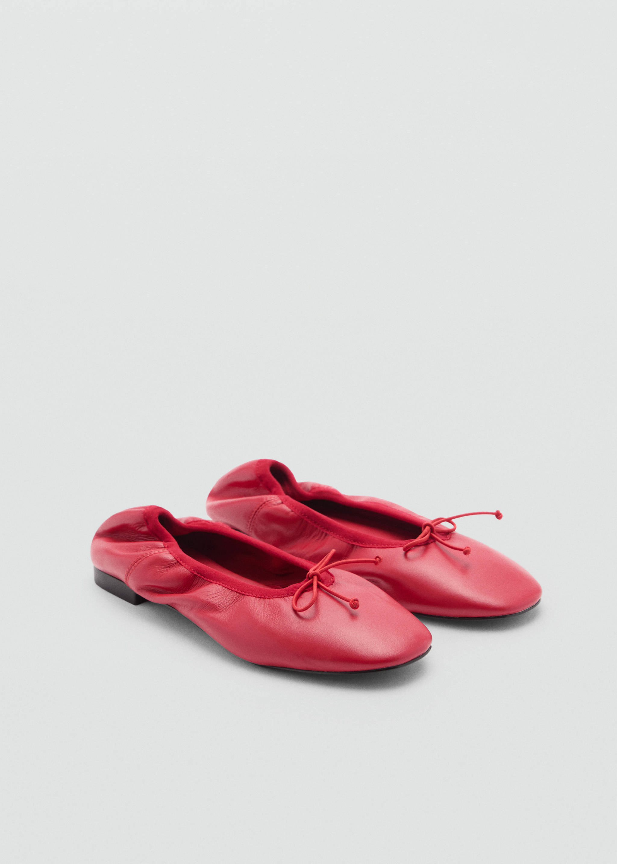 Leather ballet flats with bow - Medium plane
