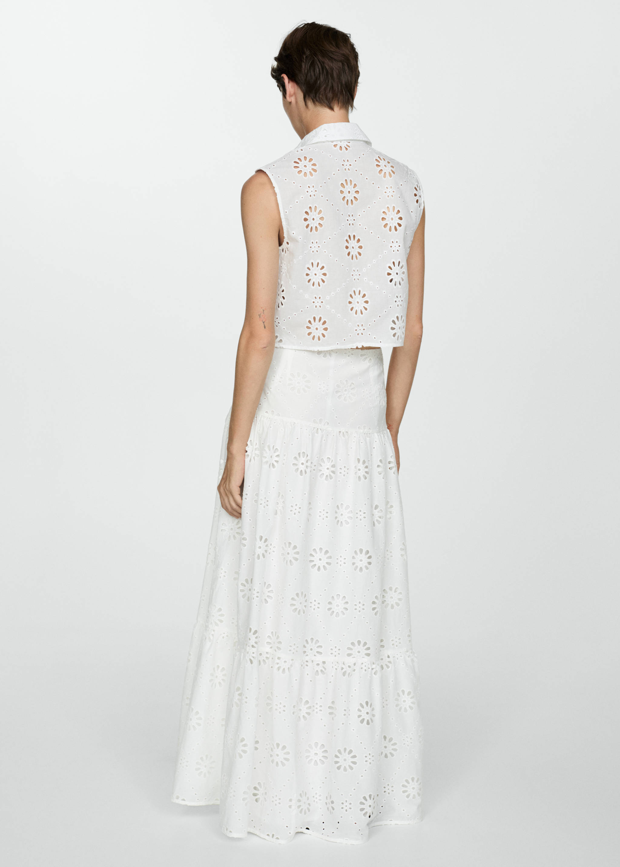 英格兰刺绣棉质短裙 - null