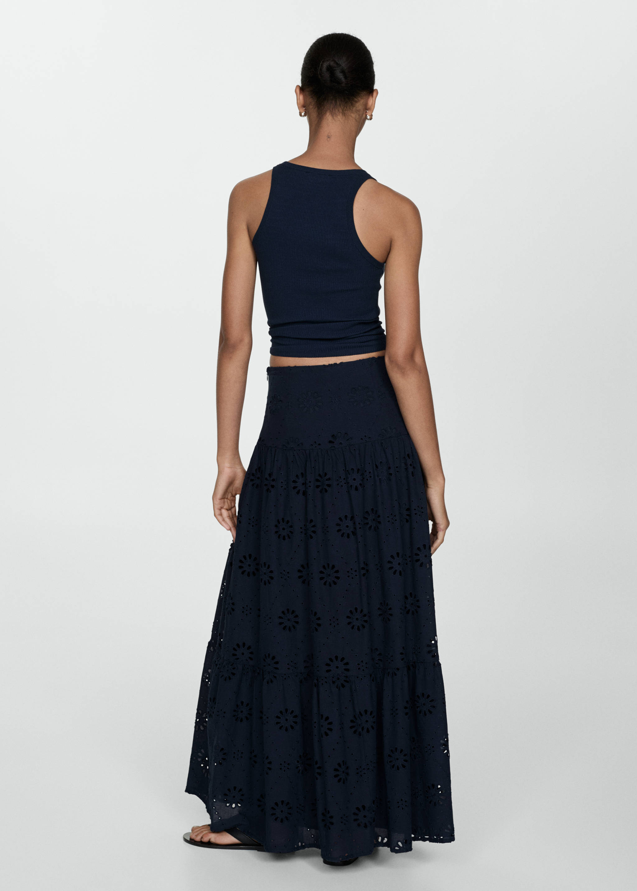 英格兰刺绣棉质短裙 - null