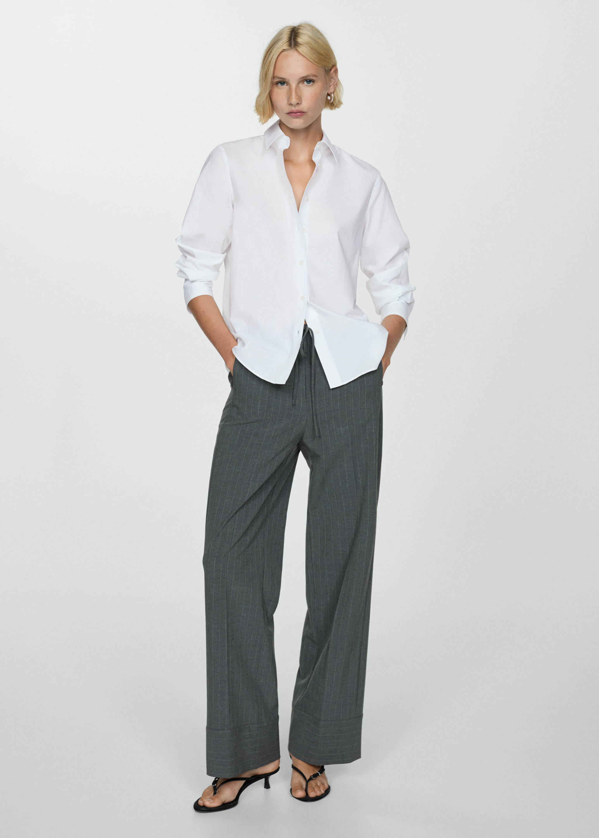 Regular cotton lyocell-blend shirt - General plane