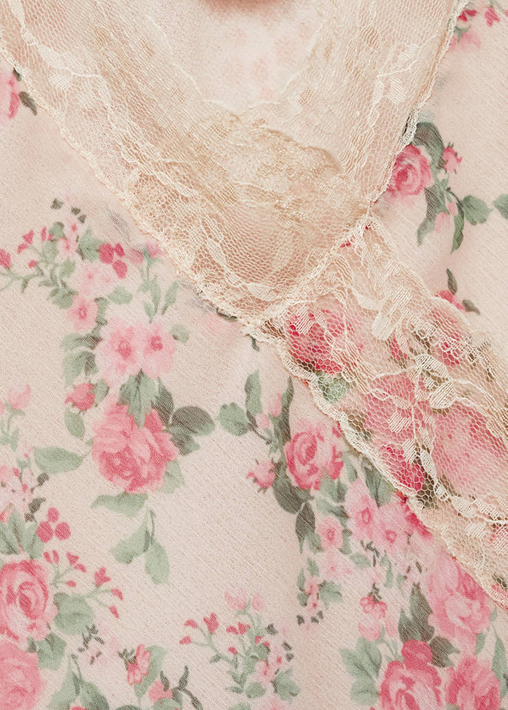 Printed lace top — Ecru