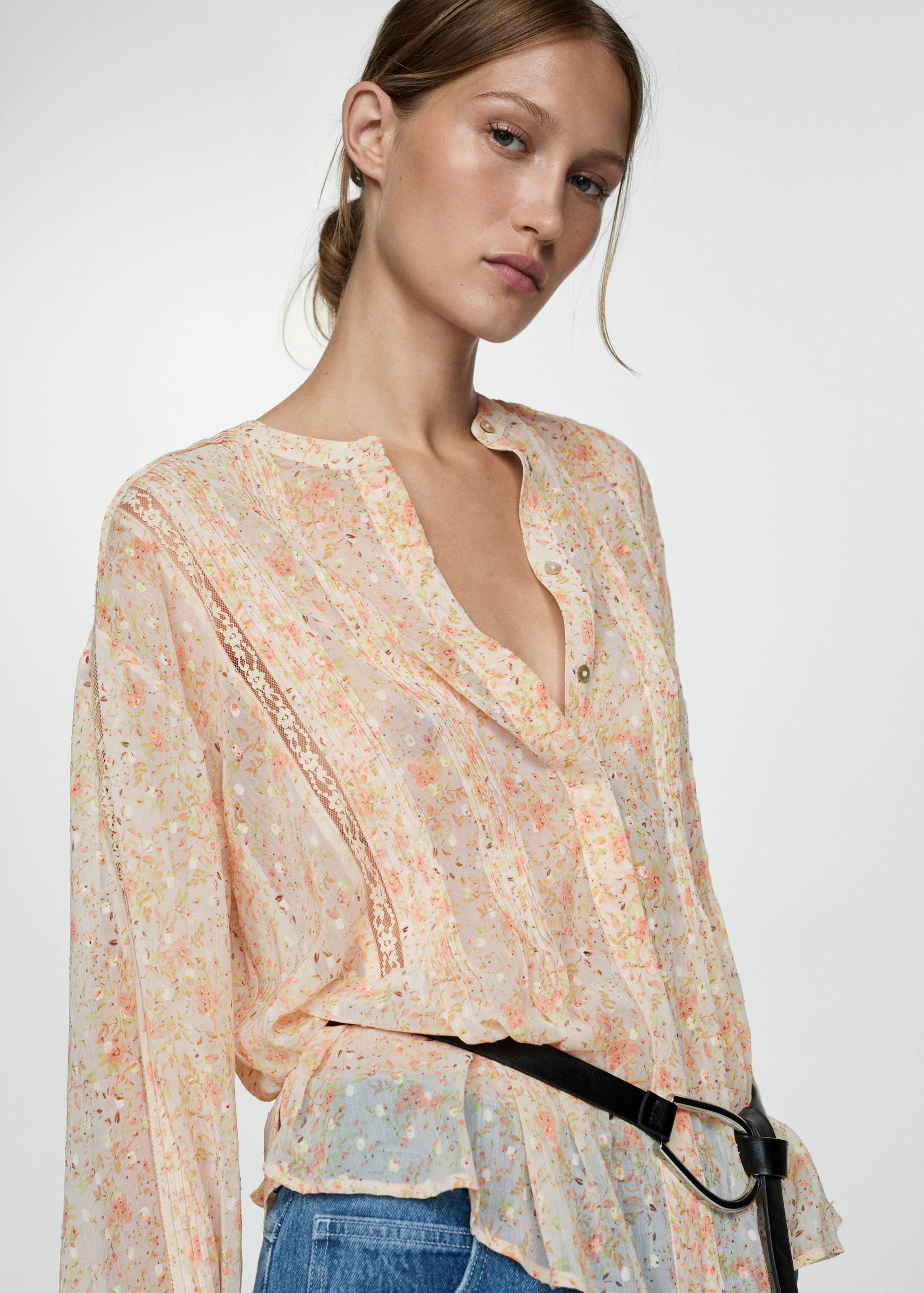 Camisa estampado floral - Plano medio