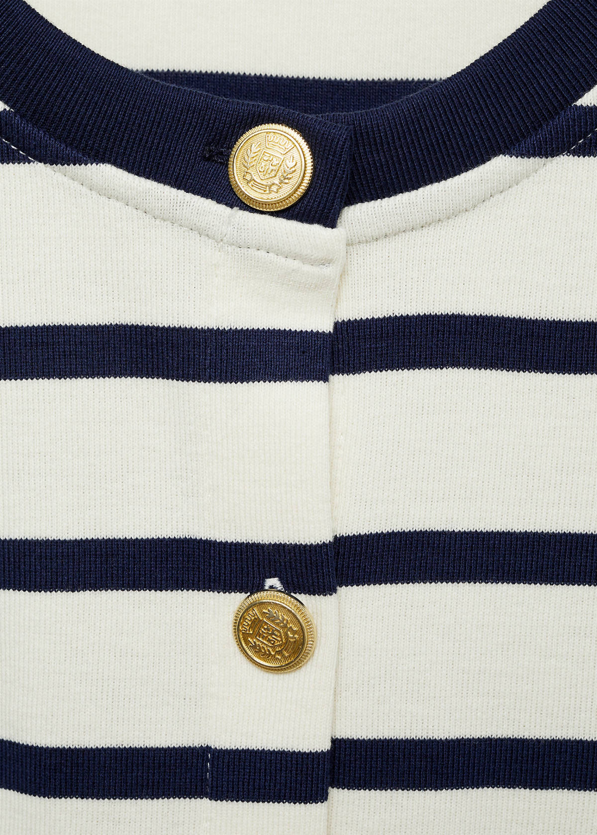 Striped cardigan with buttons — Ecru