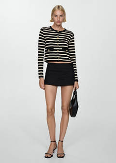 Striped cardigan with buttons — Black 2