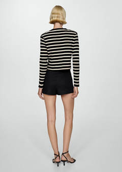 Striped cardigan with buttons — Black 3