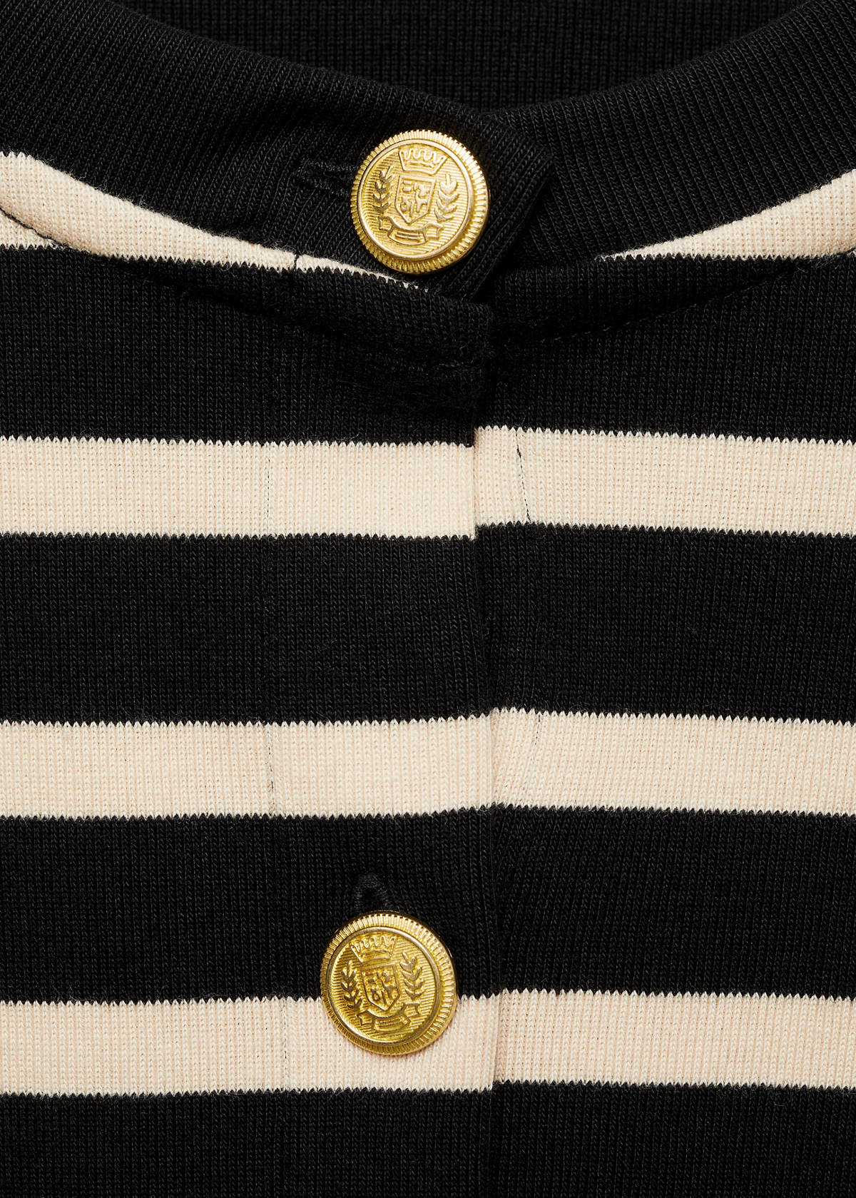 Striped cardigan with buttons — Black
