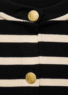 Striped cardigan with buttons — Black 6