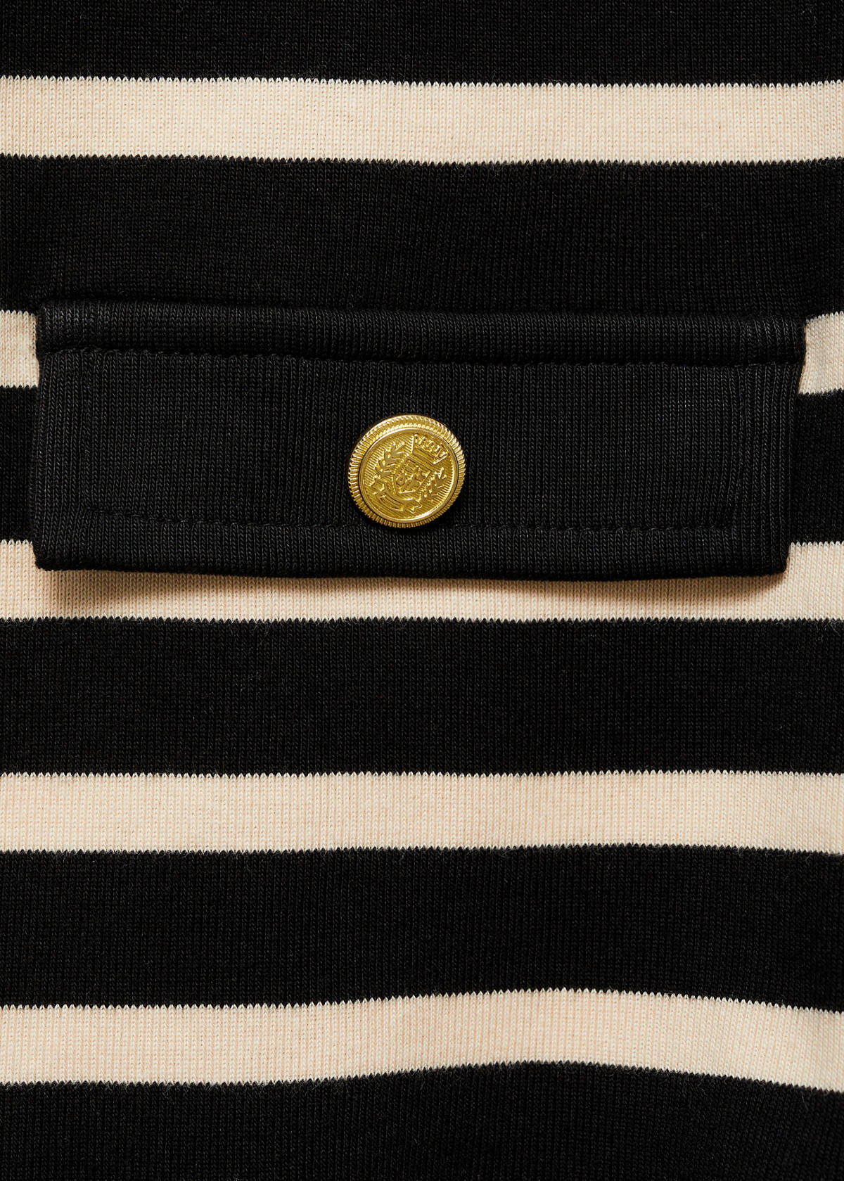 Striped cardigan with buttons — Black
