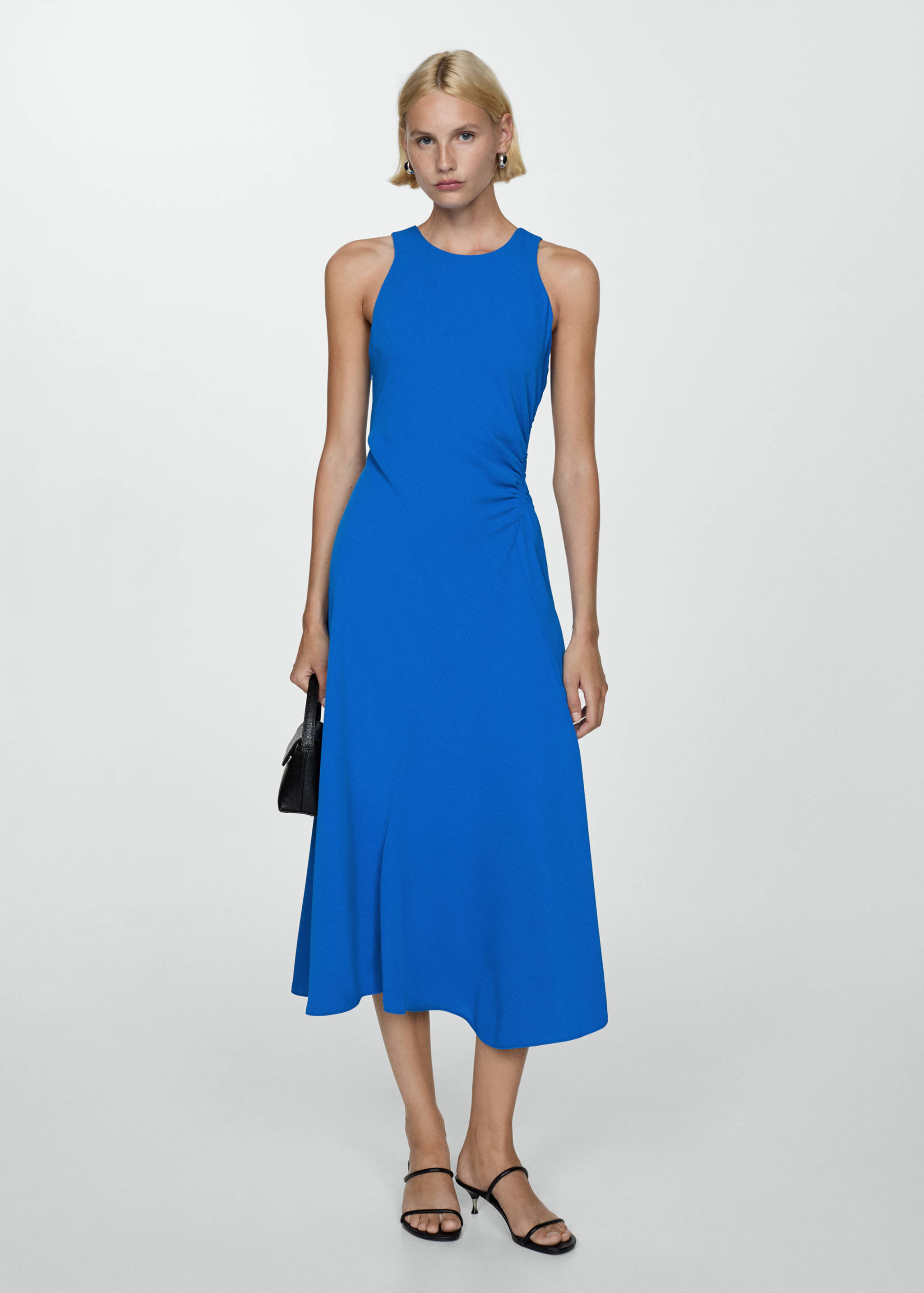 Midi-dress with draped detail - General plane
