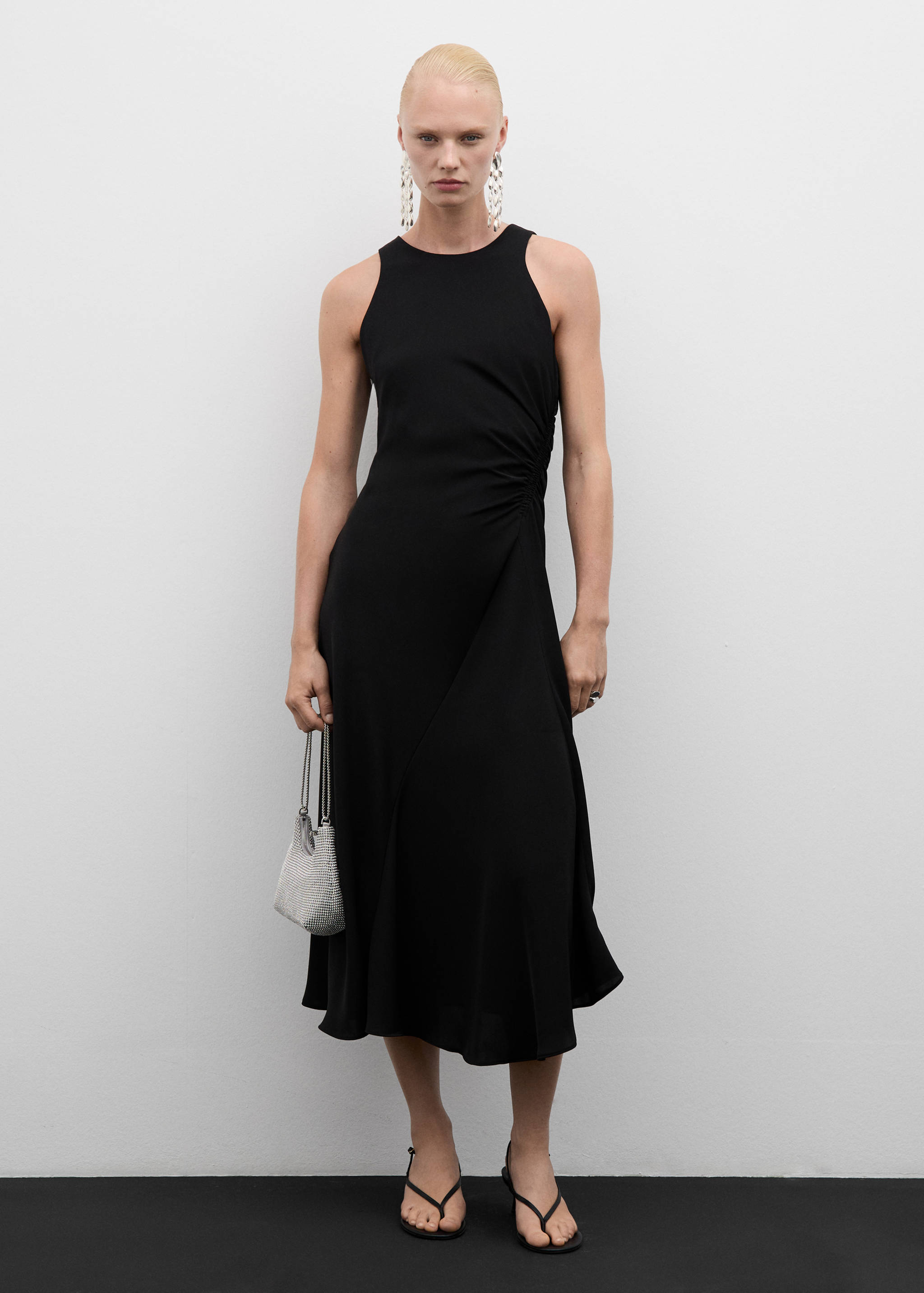 Midi-dress with draped detail - General plane