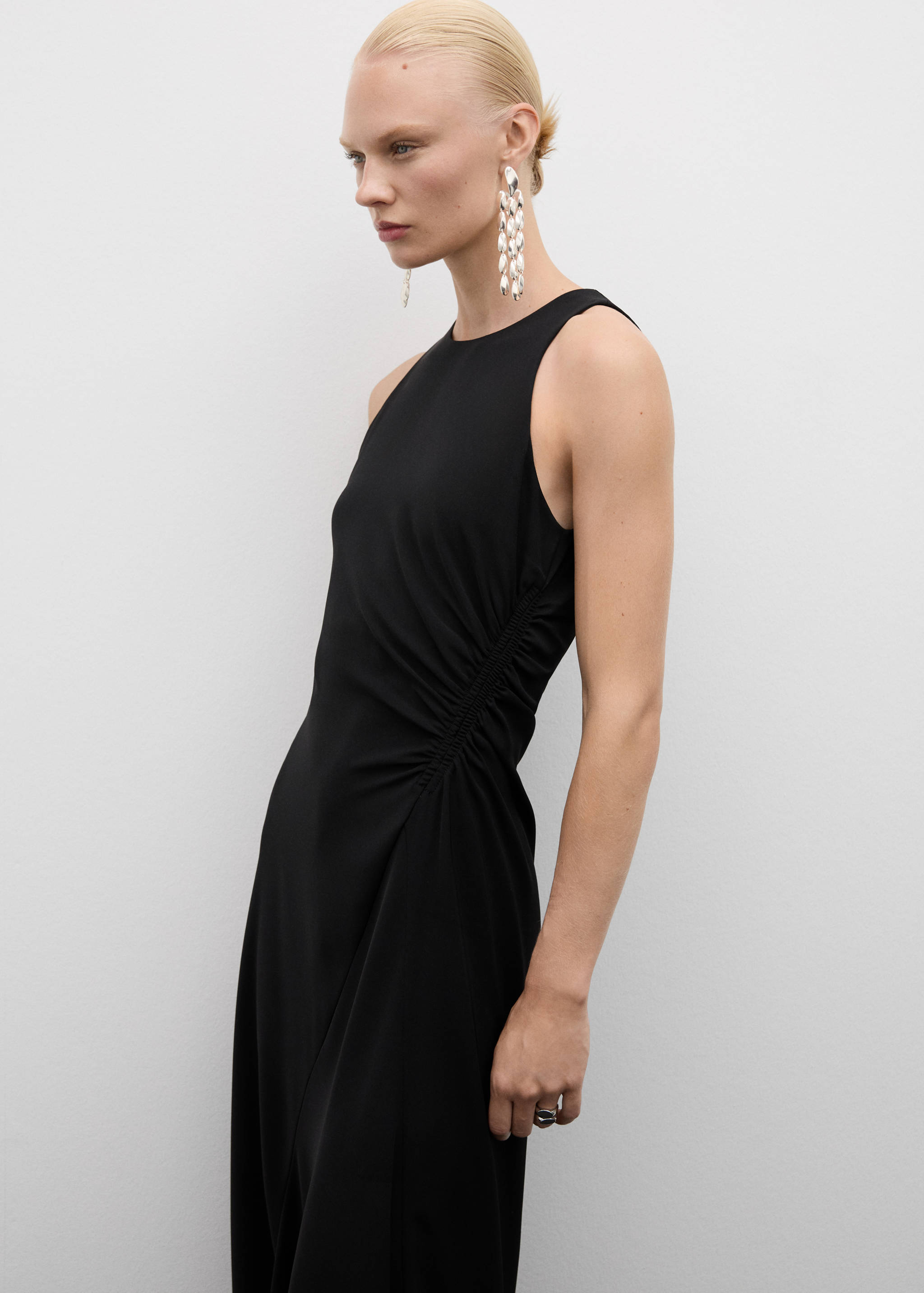 Midi-dress with draped detail - Medium plane