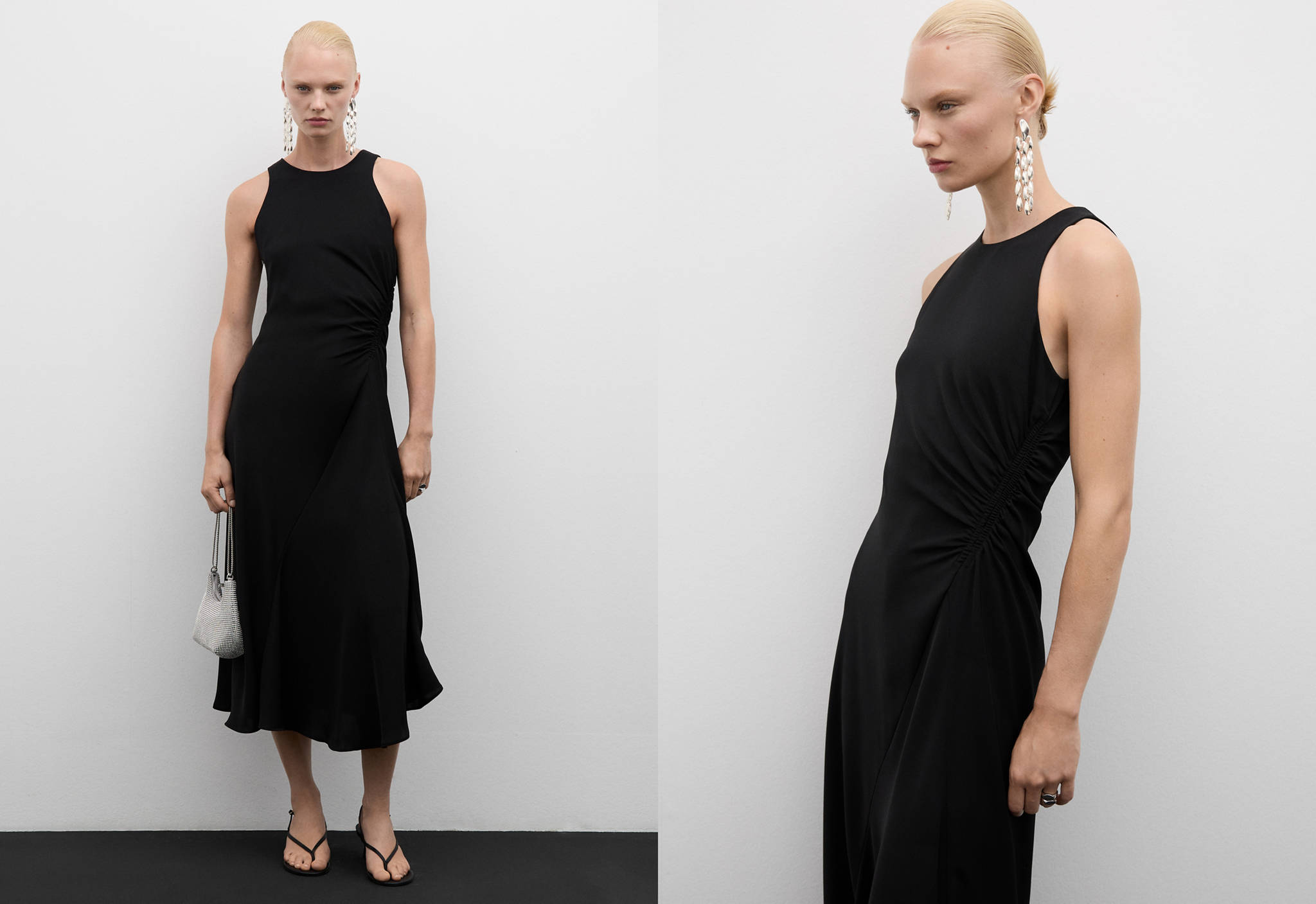 Midi-dress with draped detail - Panoramic plane