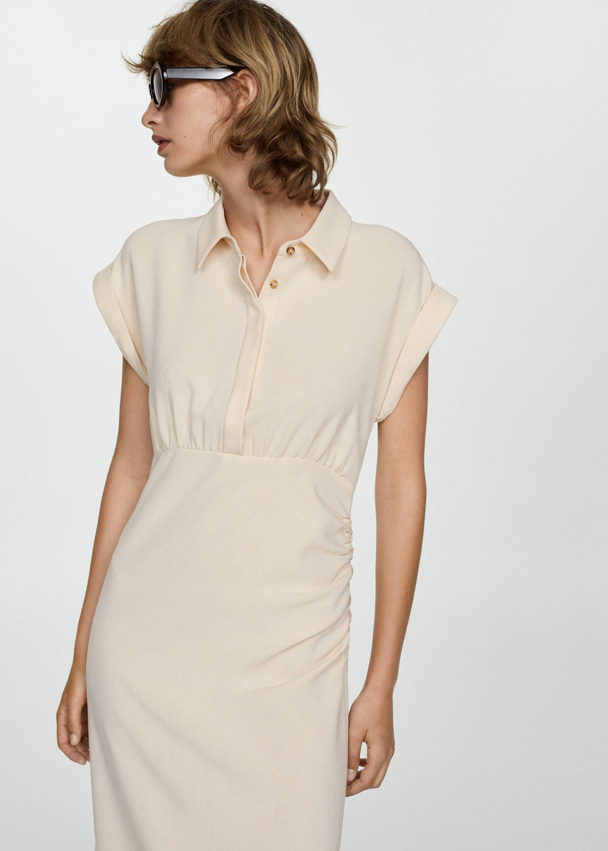 Draped shirt dress - Medium plane