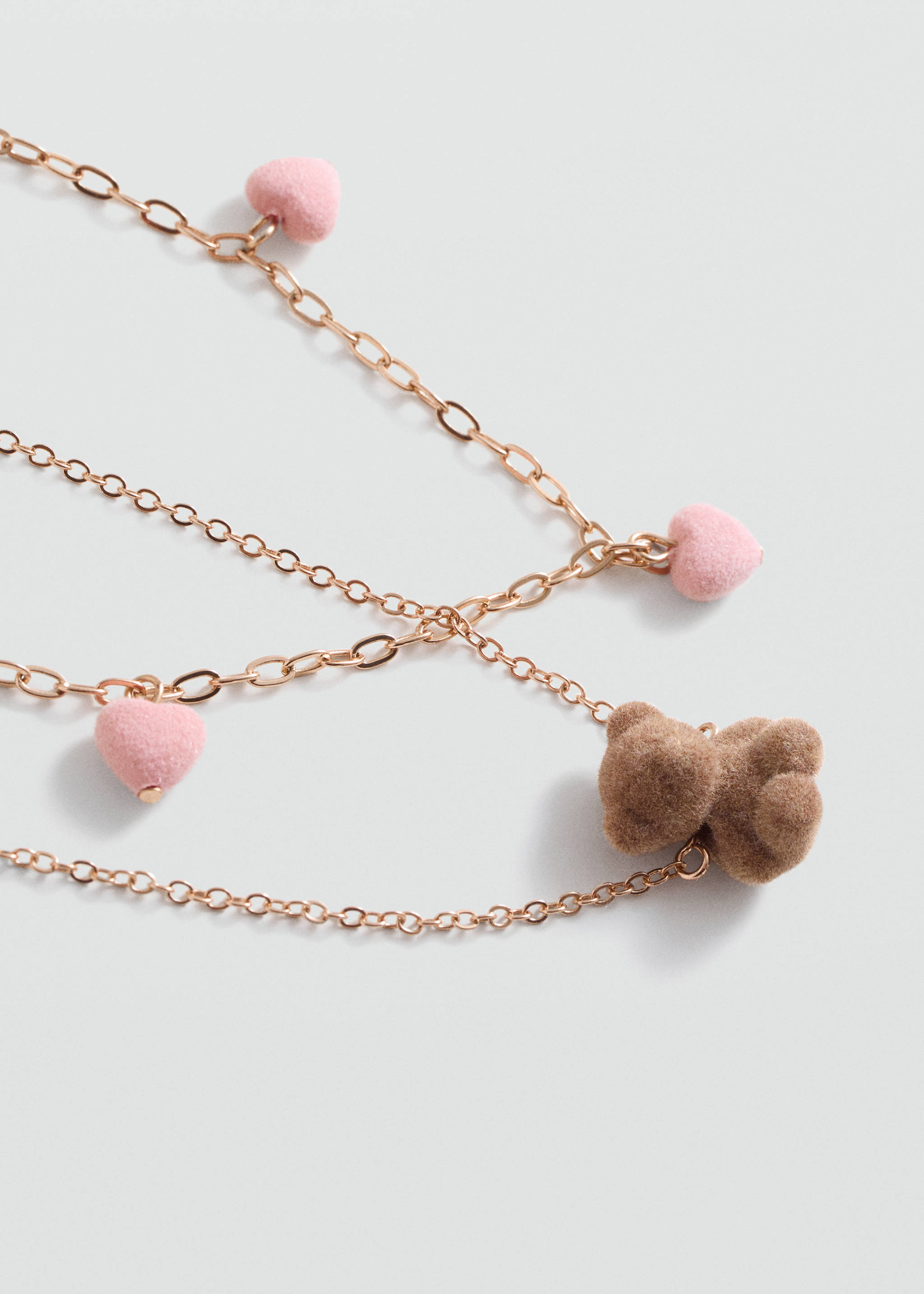 عبوة من قلادتين على شكل قلب - رؤية وسط