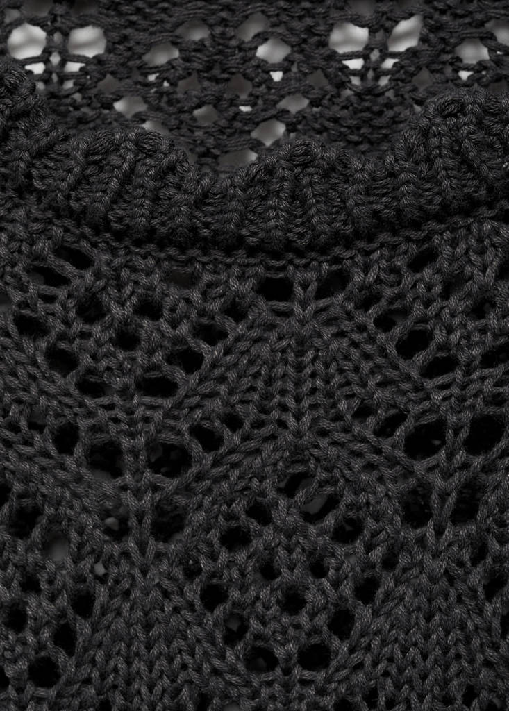 Openwork knit sweater — Charcoal
