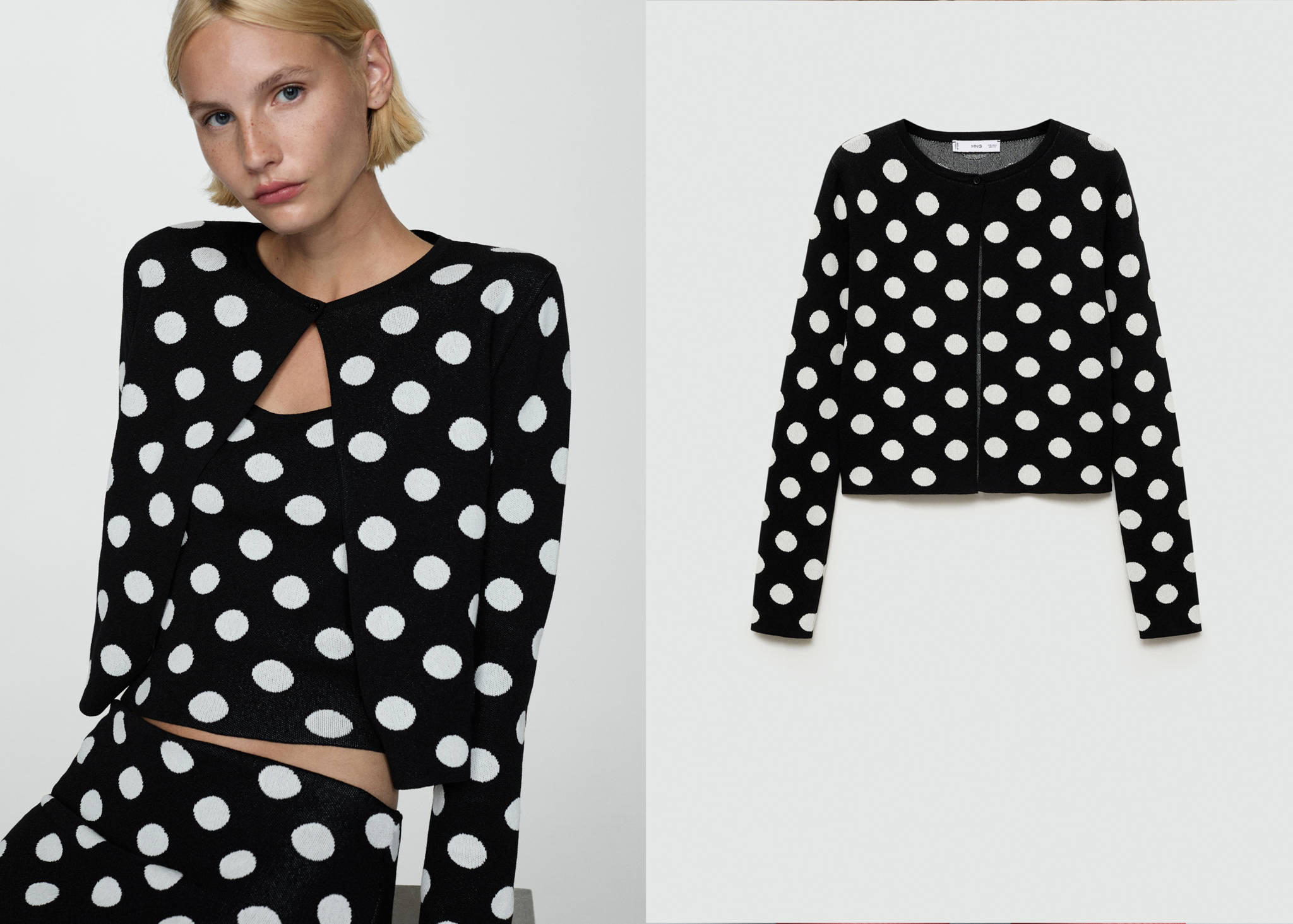 Cardigan maille pois - Plan panoramique