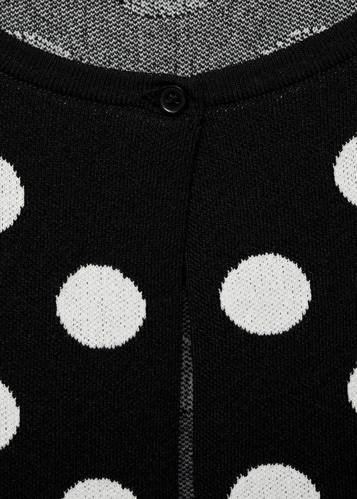 Polka-dot knitted cardigan — Black