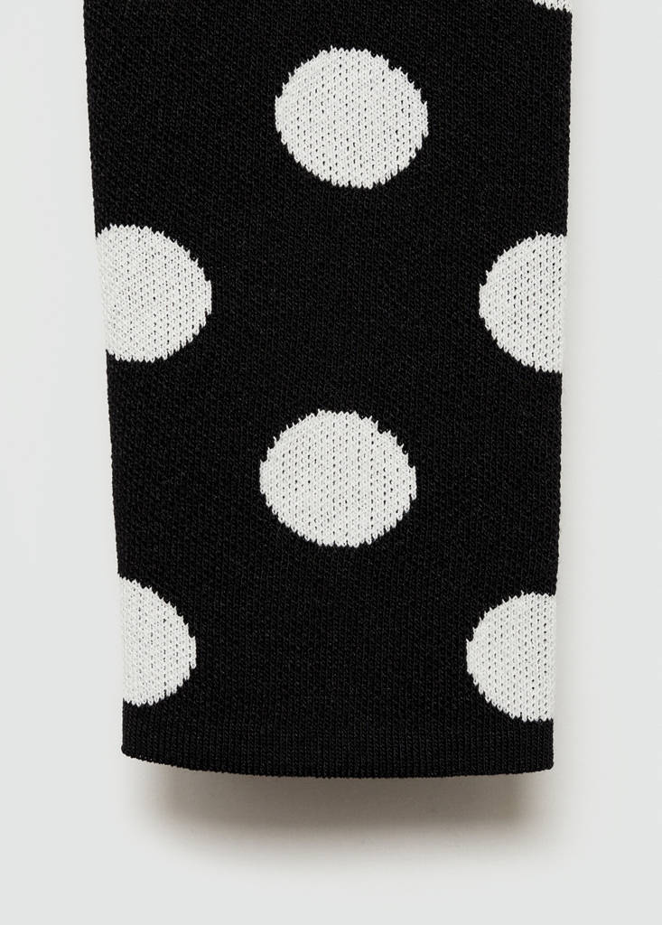 Polka-dot knitted cardigan — Black