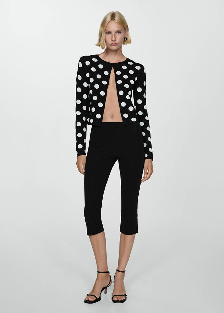 Polka-dot knitted cardigan — Black