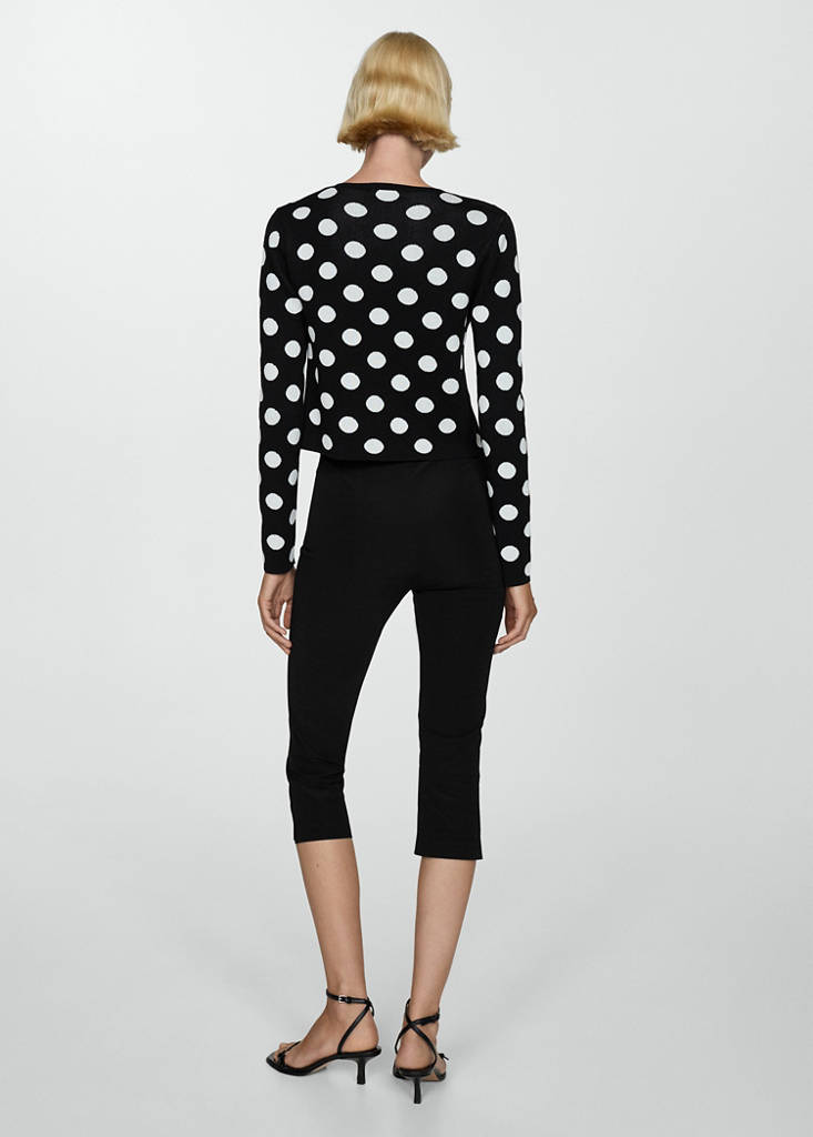 Polka-dot knitted cardigan — Black