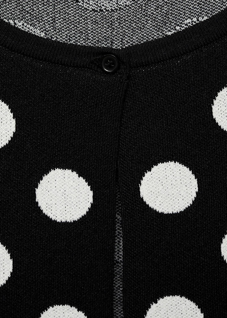 Polka-dot knitted cardigan — Black